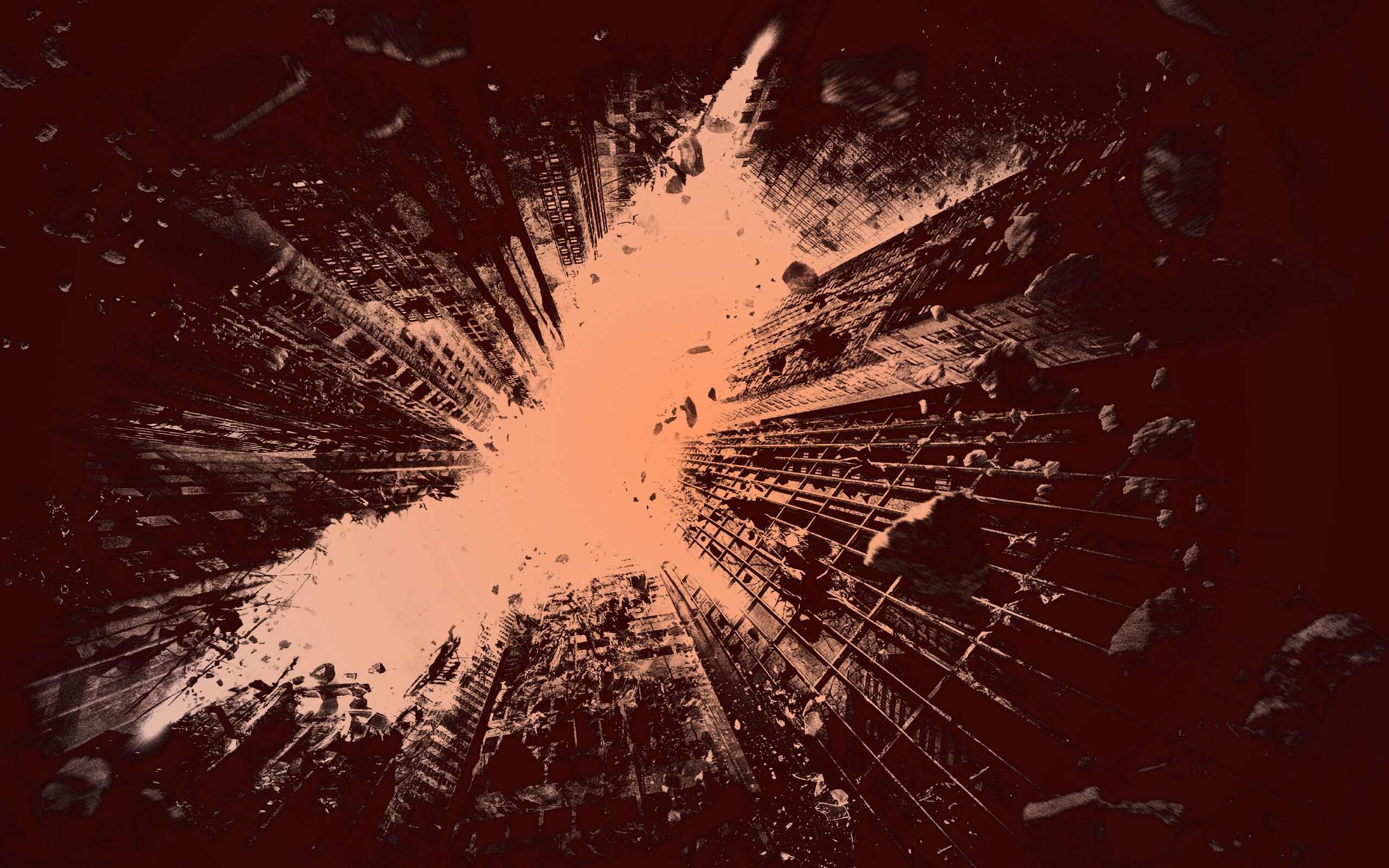 Темный рыцарь среди рушащегося мира обои