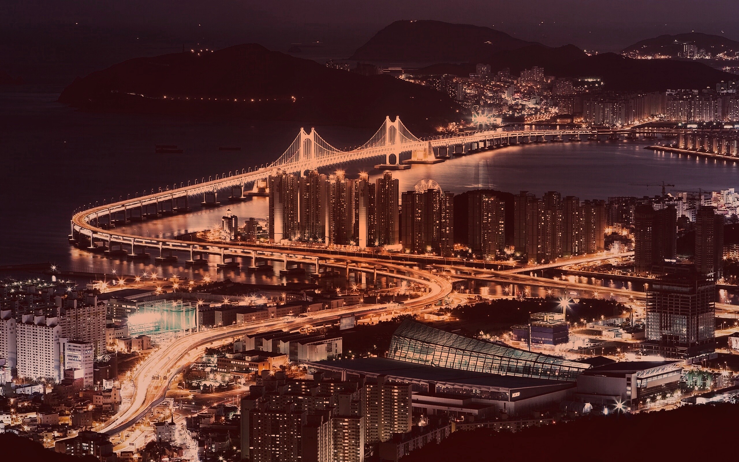 Ночной город обои