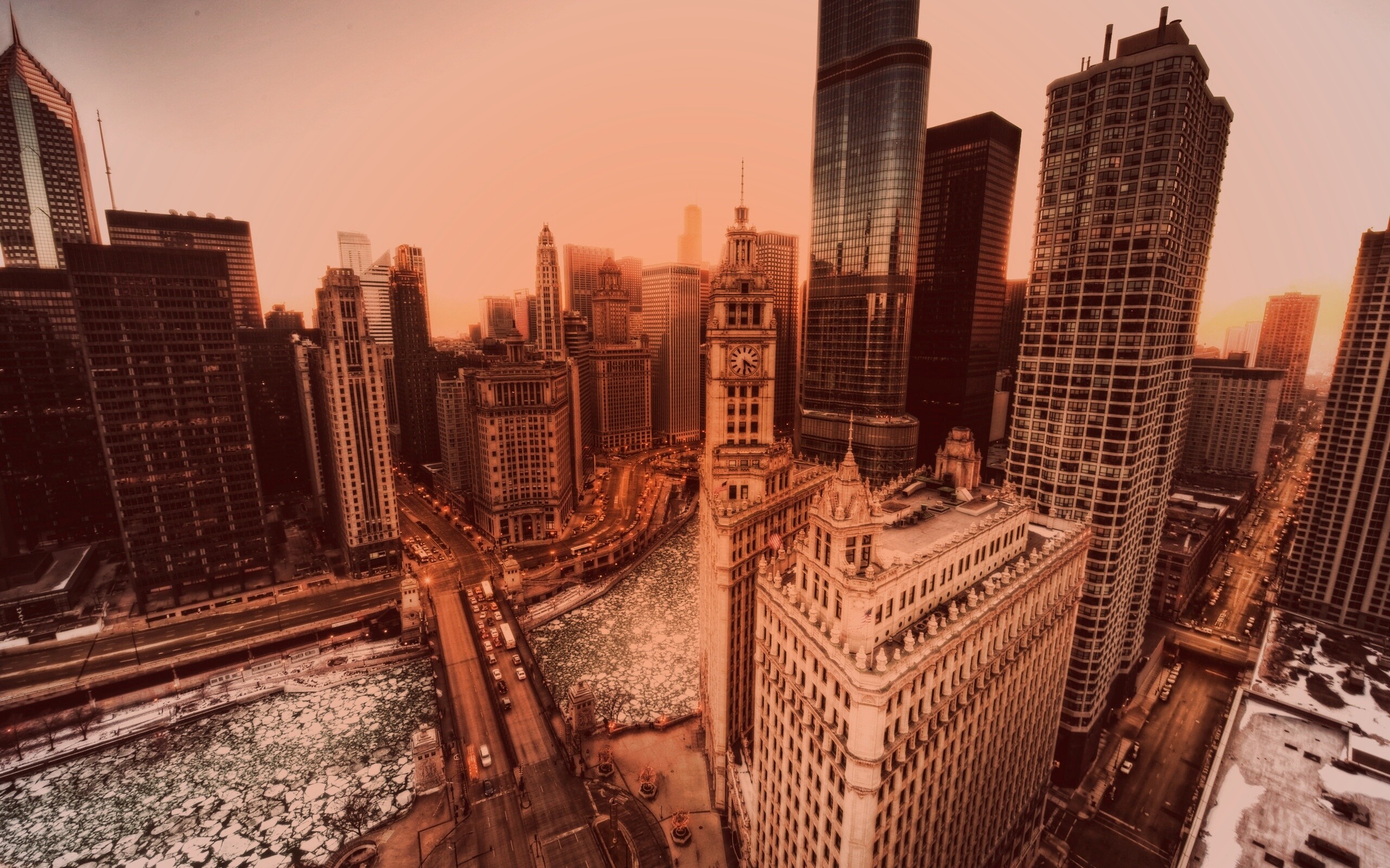 Вид на город обои