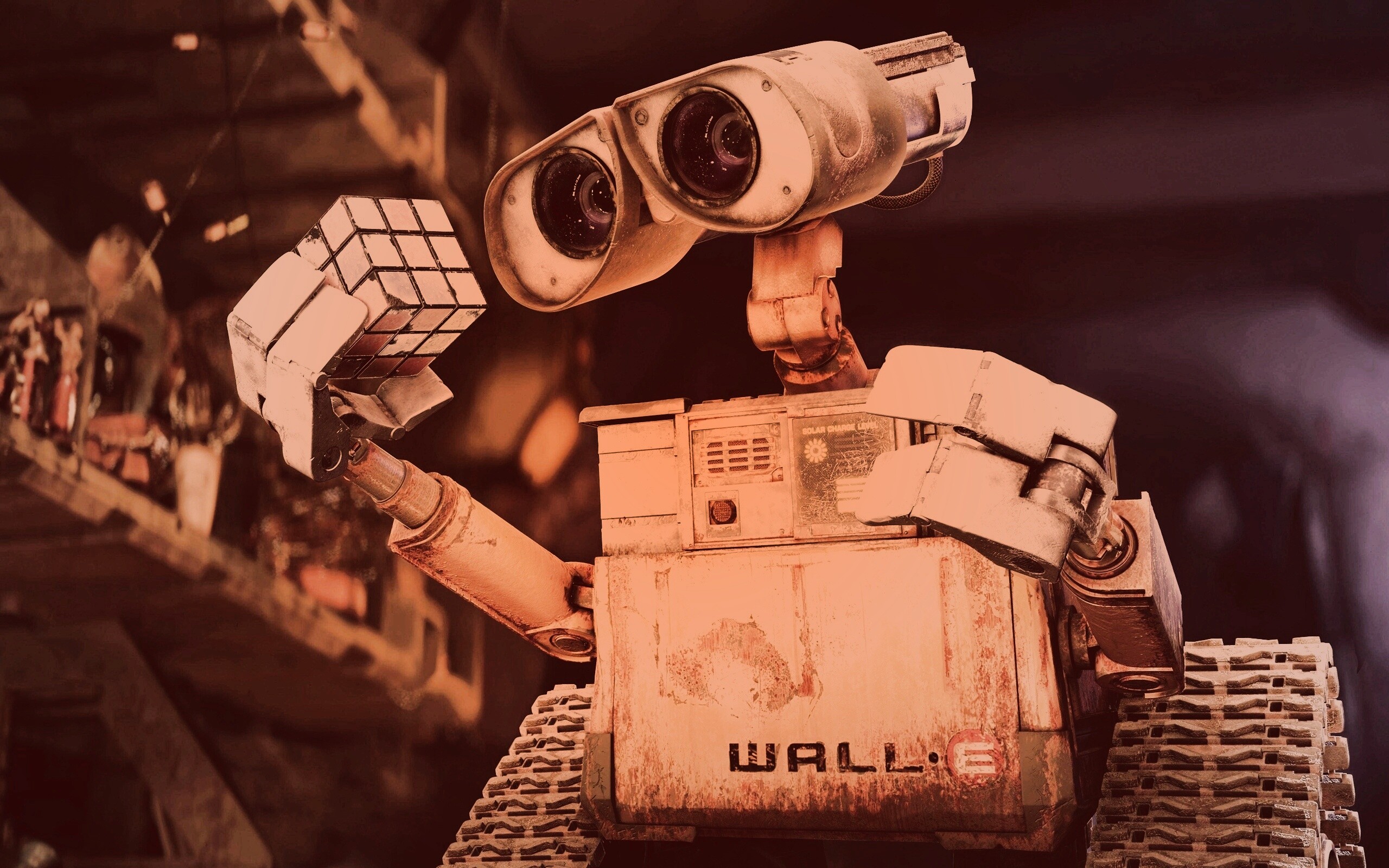 Валли и кубик Рубика обои