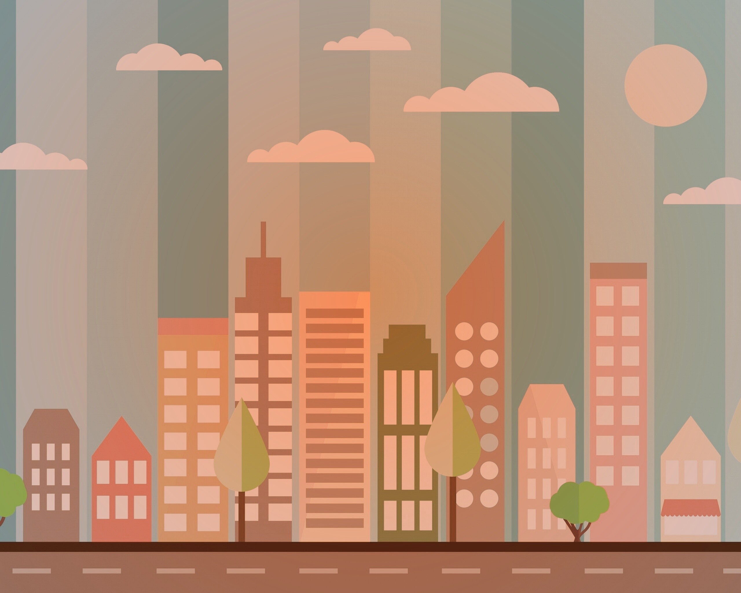 Векторный рисунок города обои