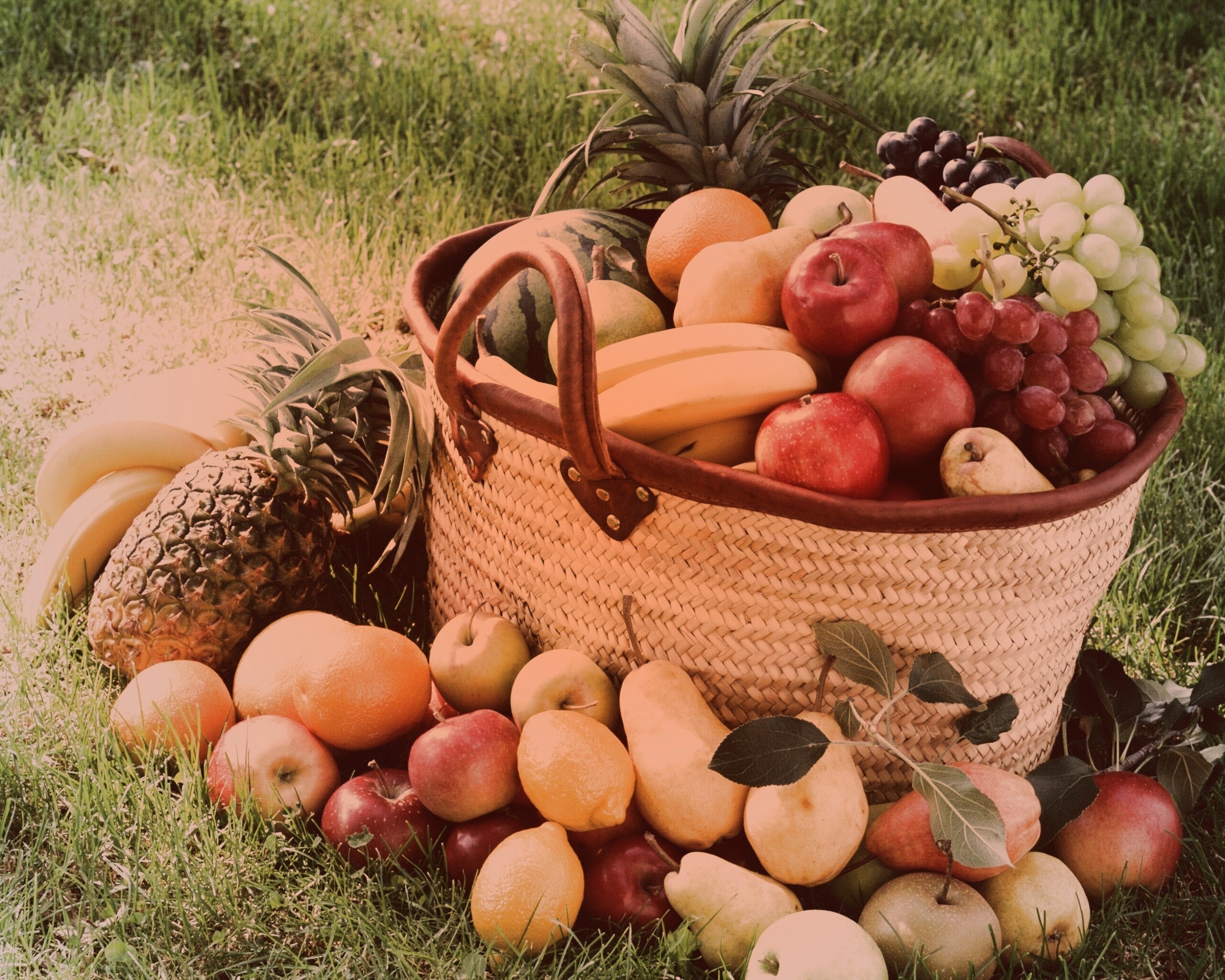 Корзина с фруктами обои