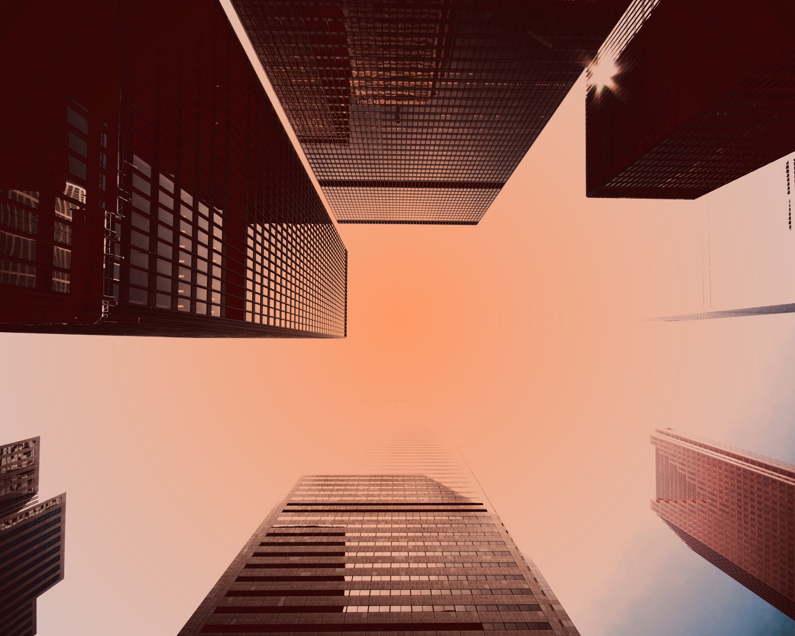 Небоскребы уходящие в облака обои