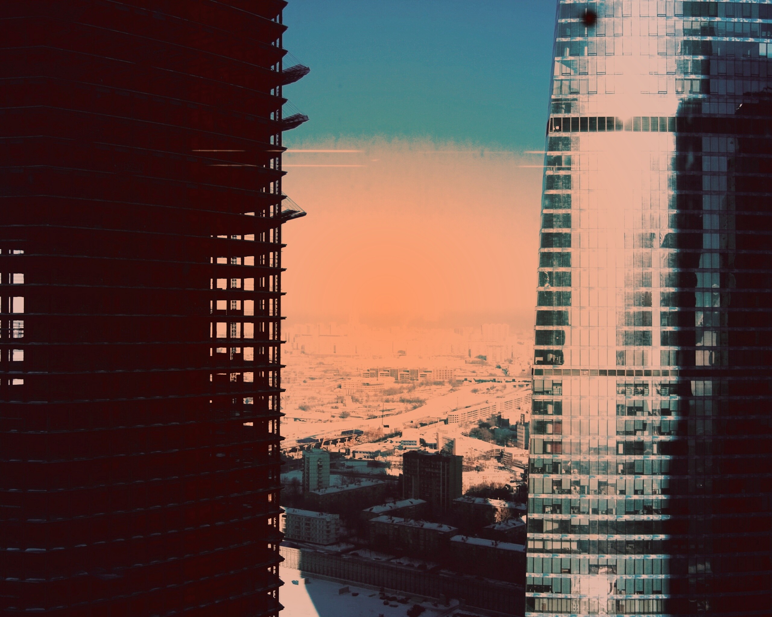 Строительство небоскреба в Москве обои