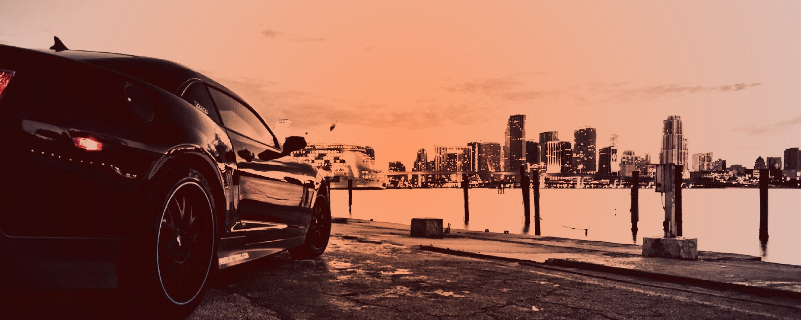 Черный спорткар обои