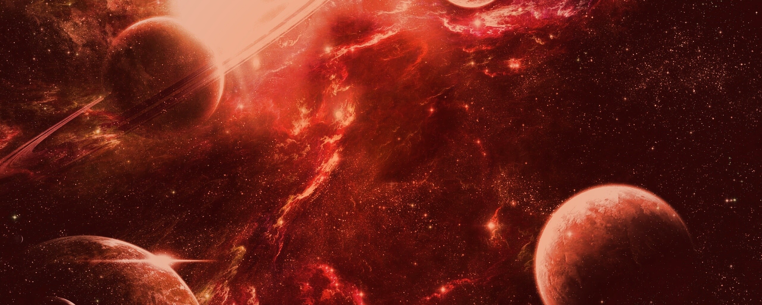 Красные оттенки космоса обои