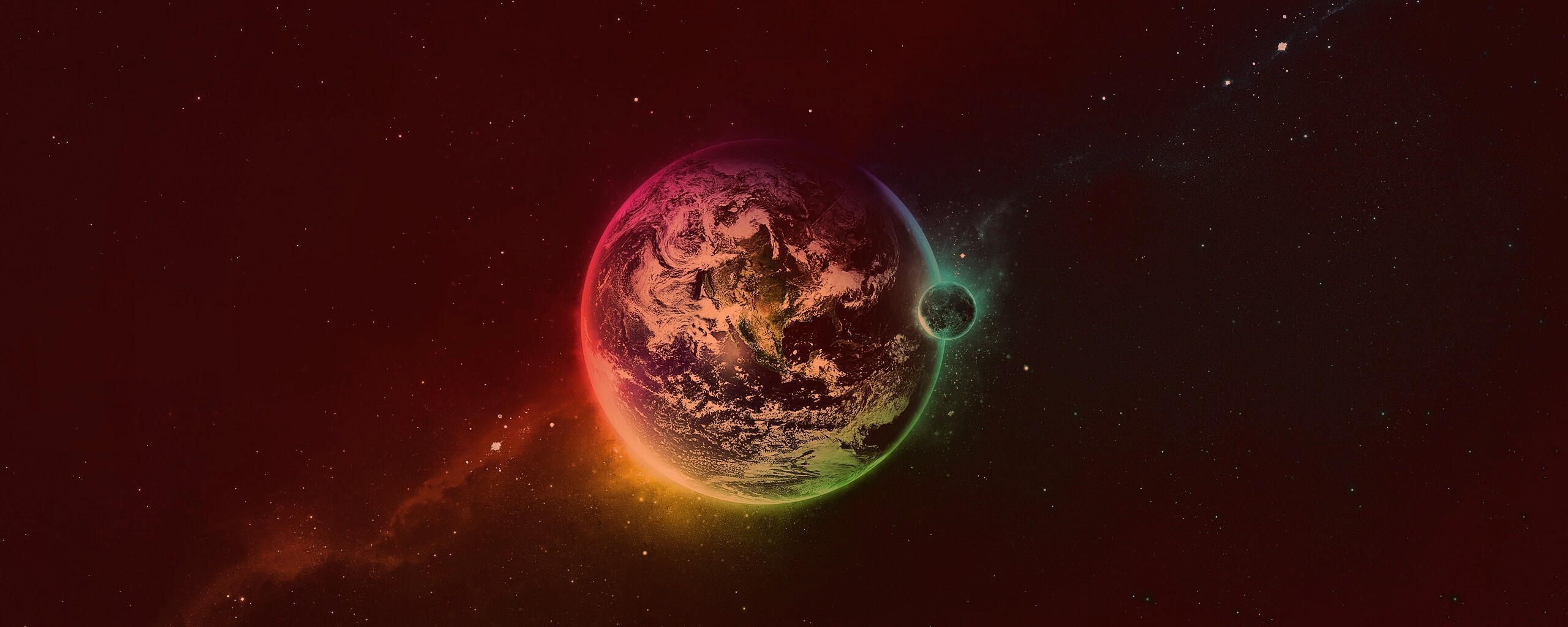 Земля в радужном ореоле обои