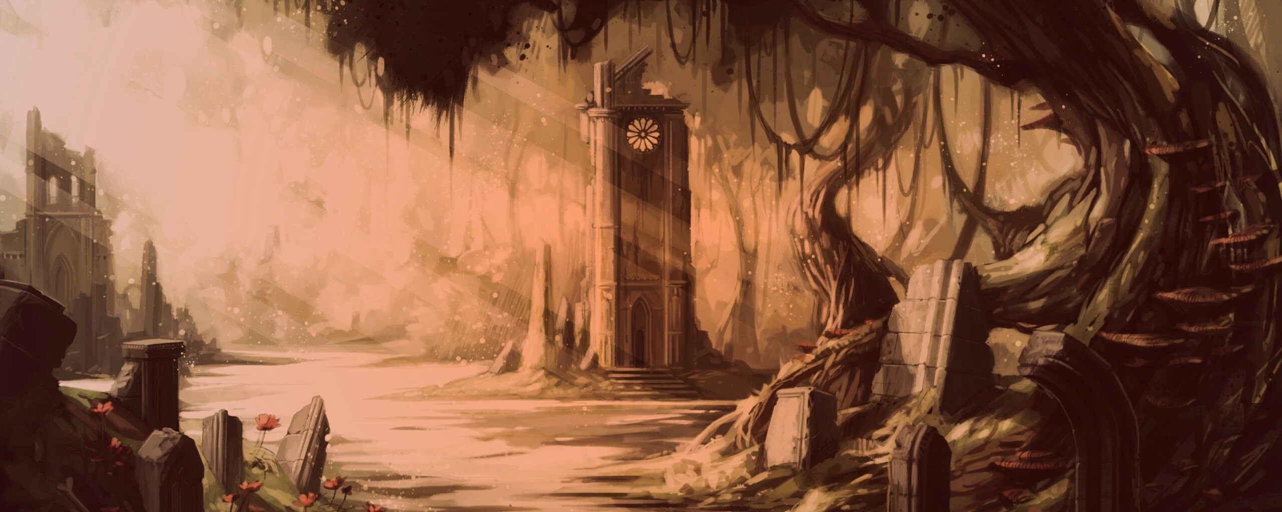 Руины эльфийского города обои