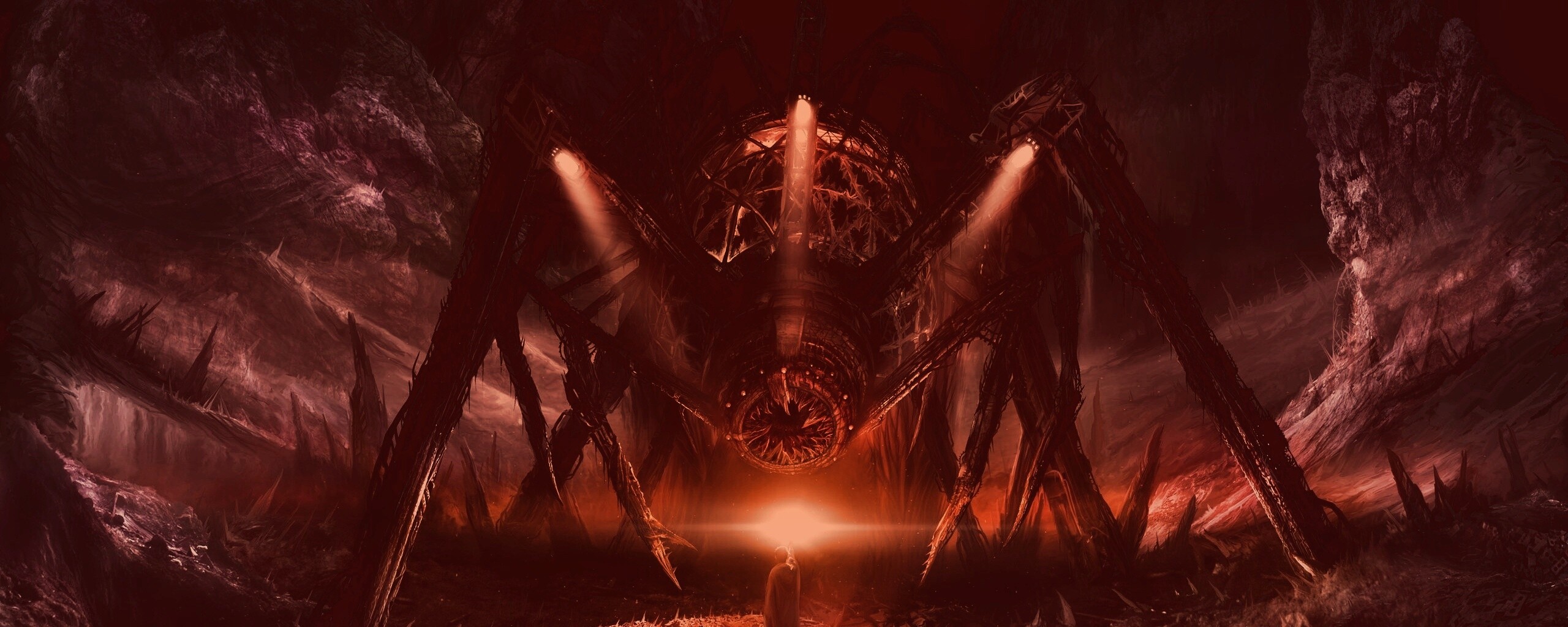 Свет против механического монстра обои