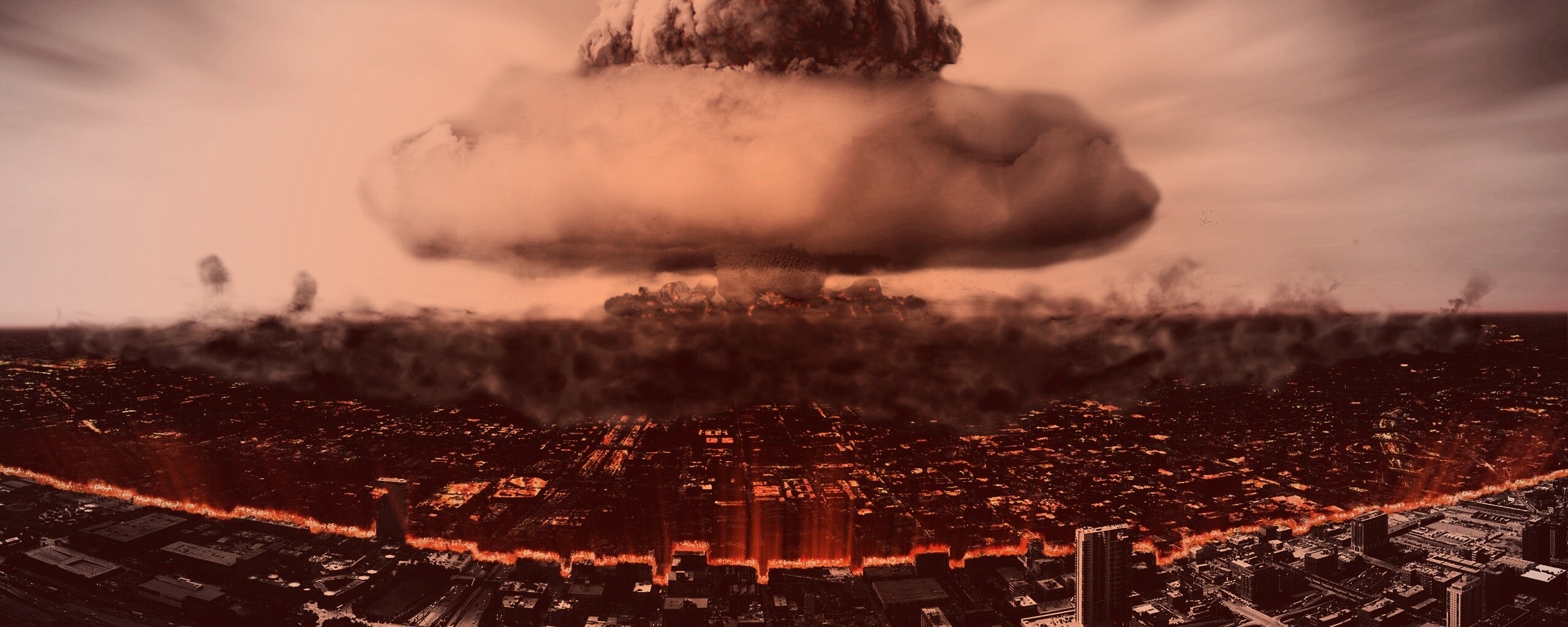 Ядерный взрыв в городе обои