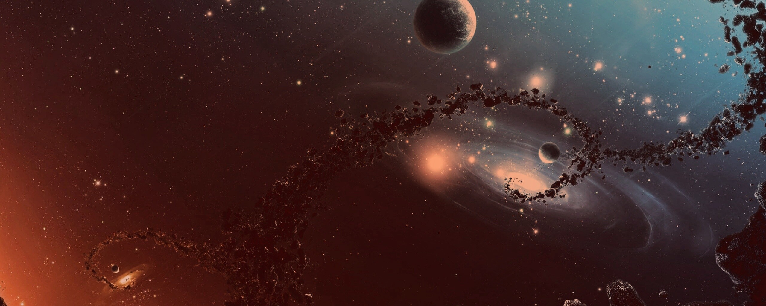 Причудливый пояс астероидов обои