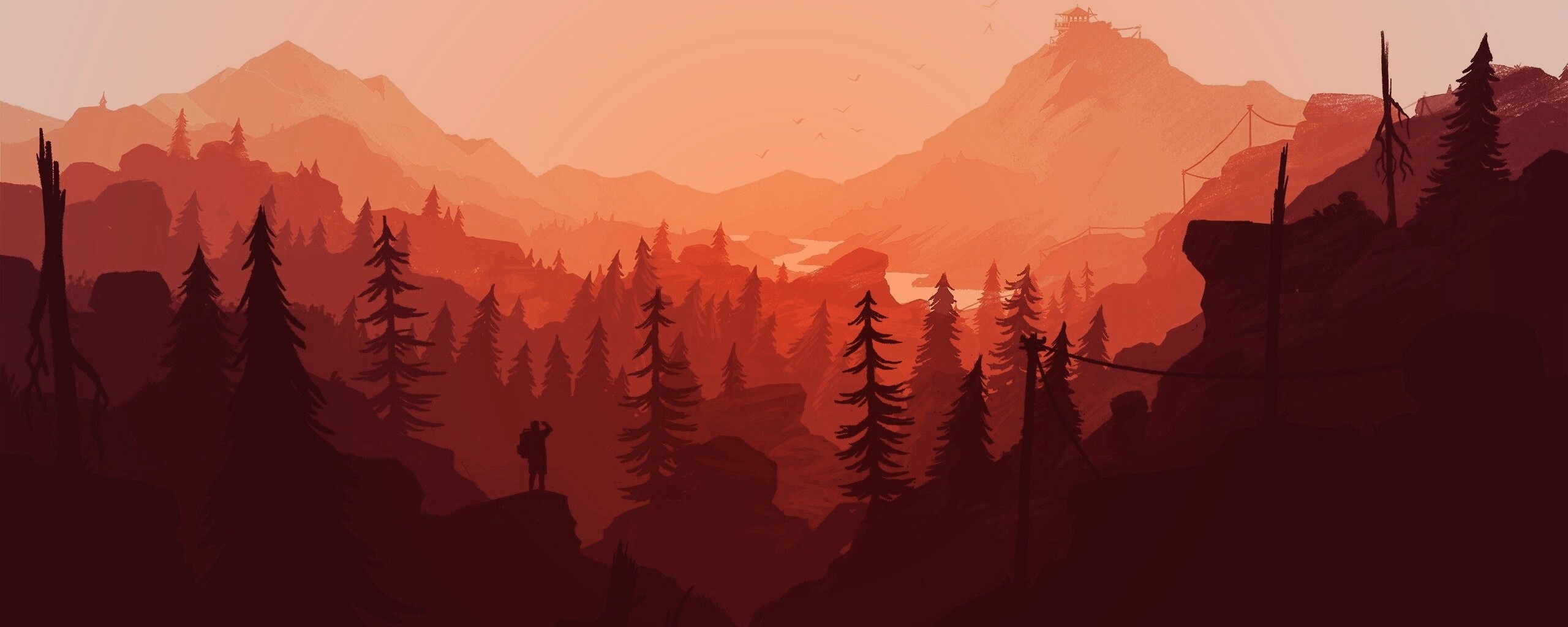 Красный Firewatch обои