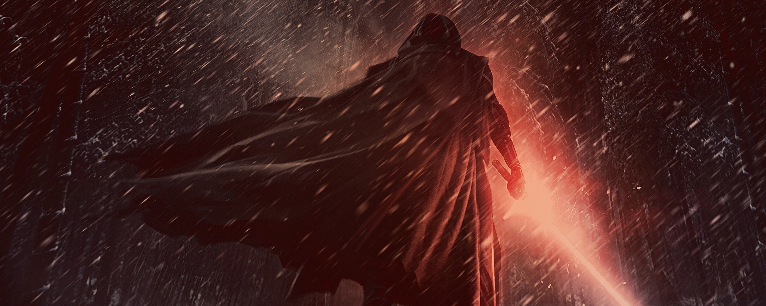 Кайло Рен в зимнем лесу обои