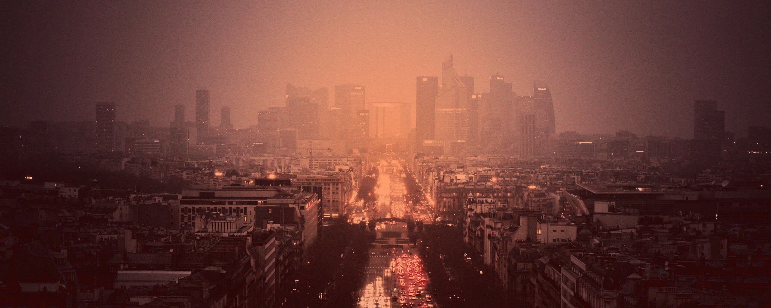 Ночной город в тумане обои