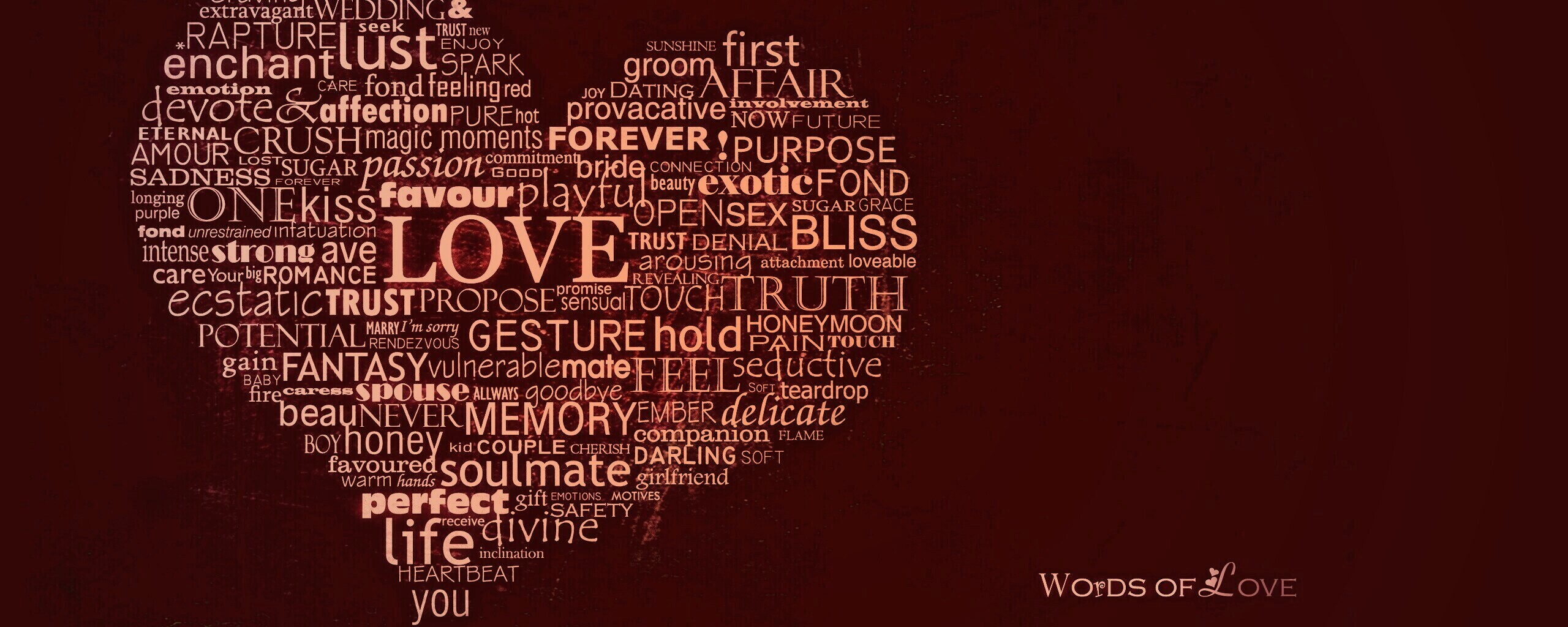 Слова любви обои