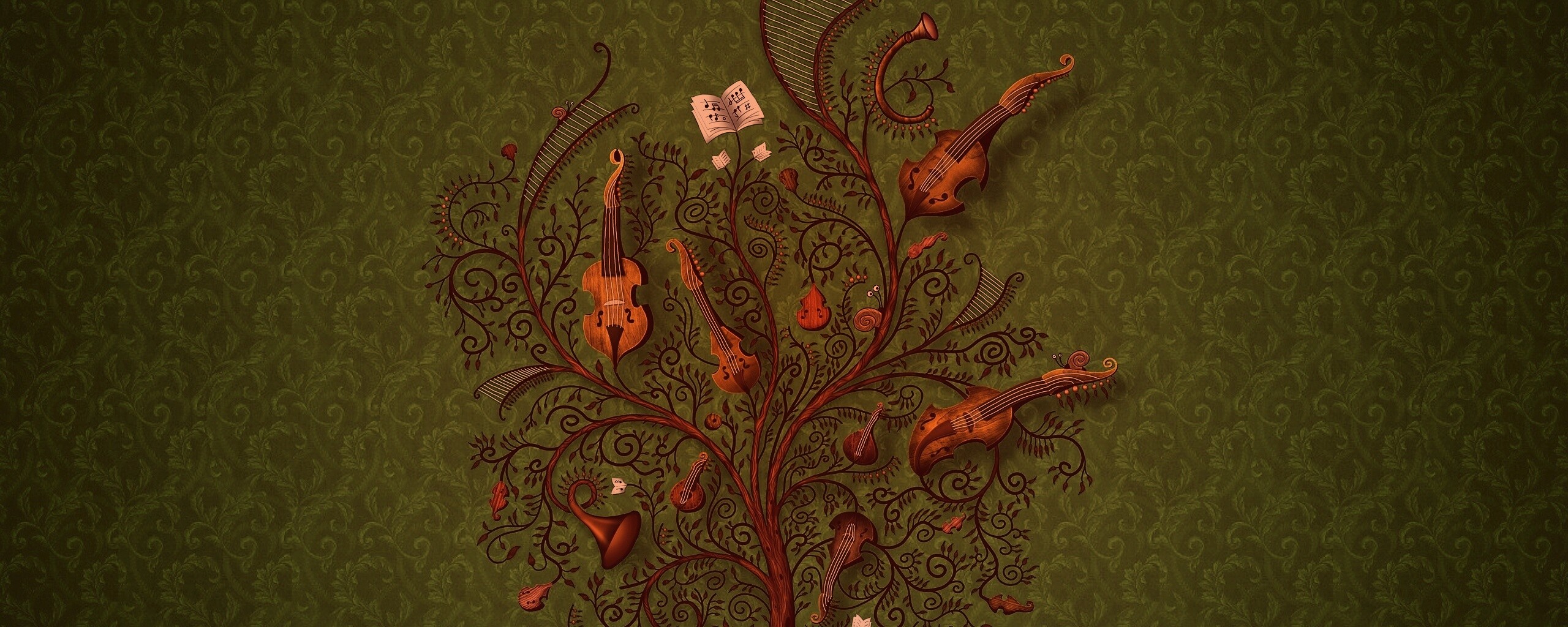 Музыкальное дерево обои