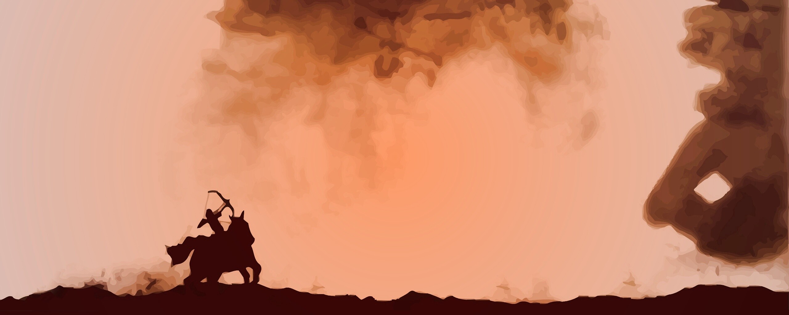 Всадник и огромный голем обои