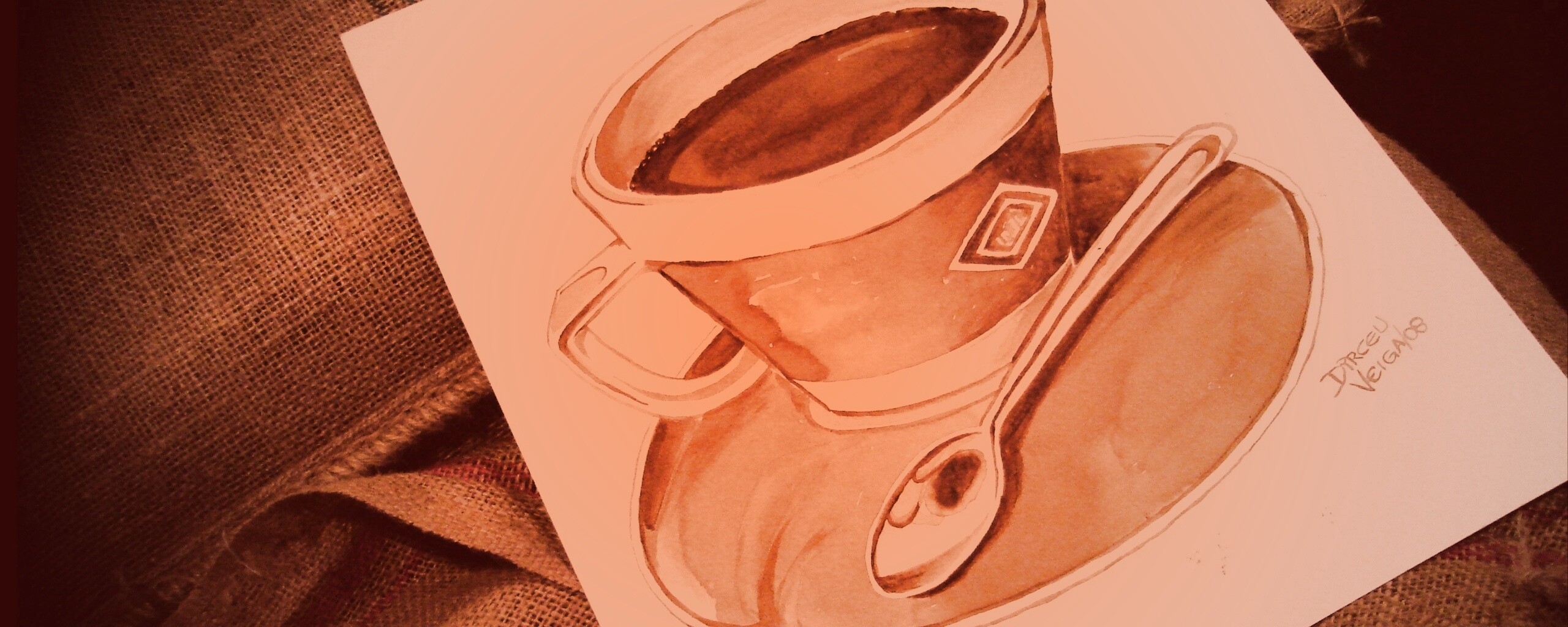 Нарисованная чашка кофе обои