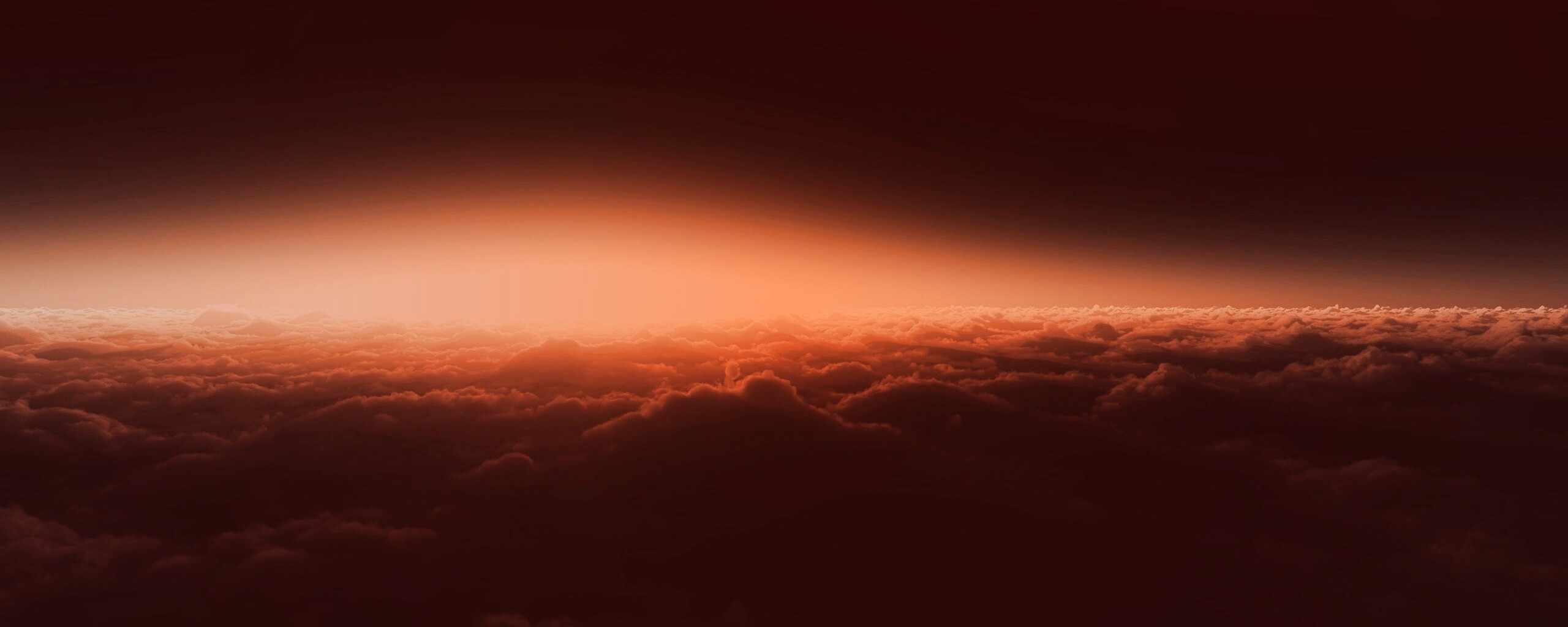 Закат над облаками обои