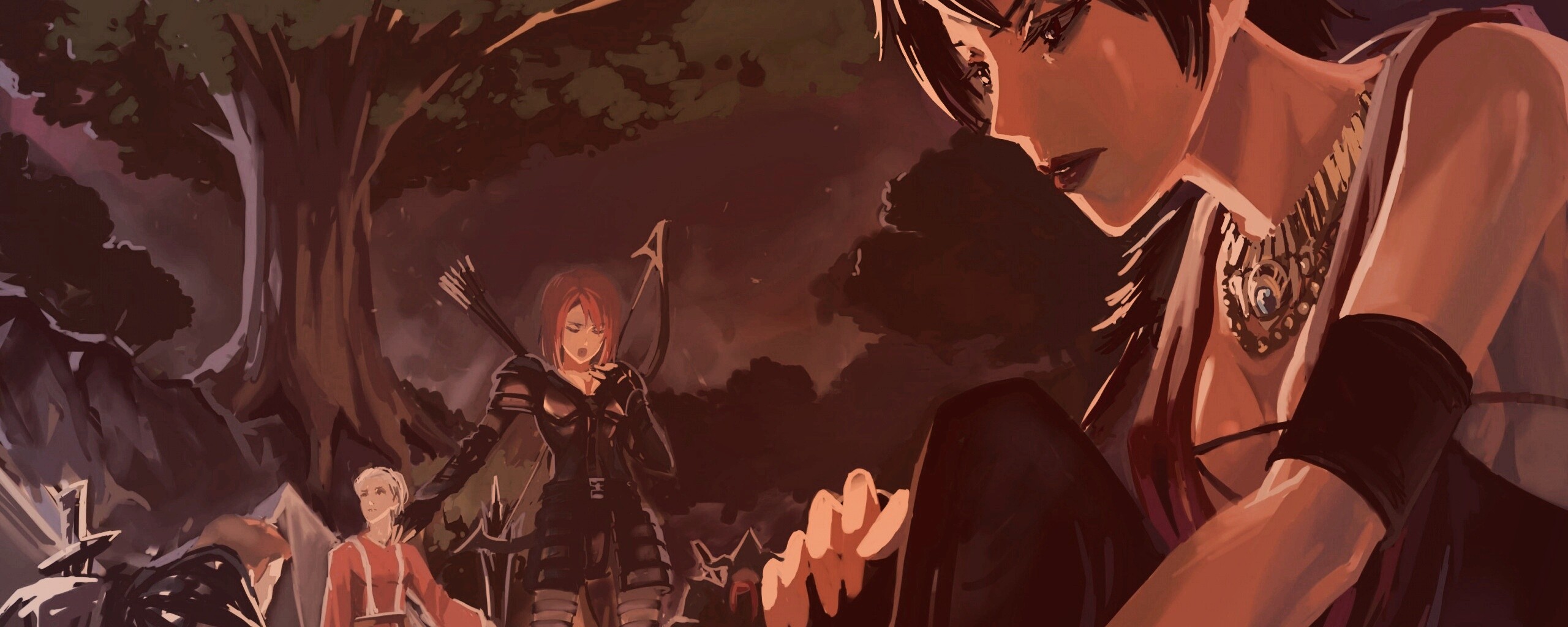 Рисунок Морриган в лагере обои