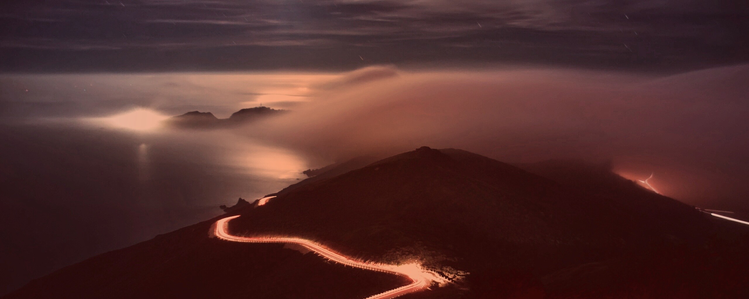 Ночное шоссе обои