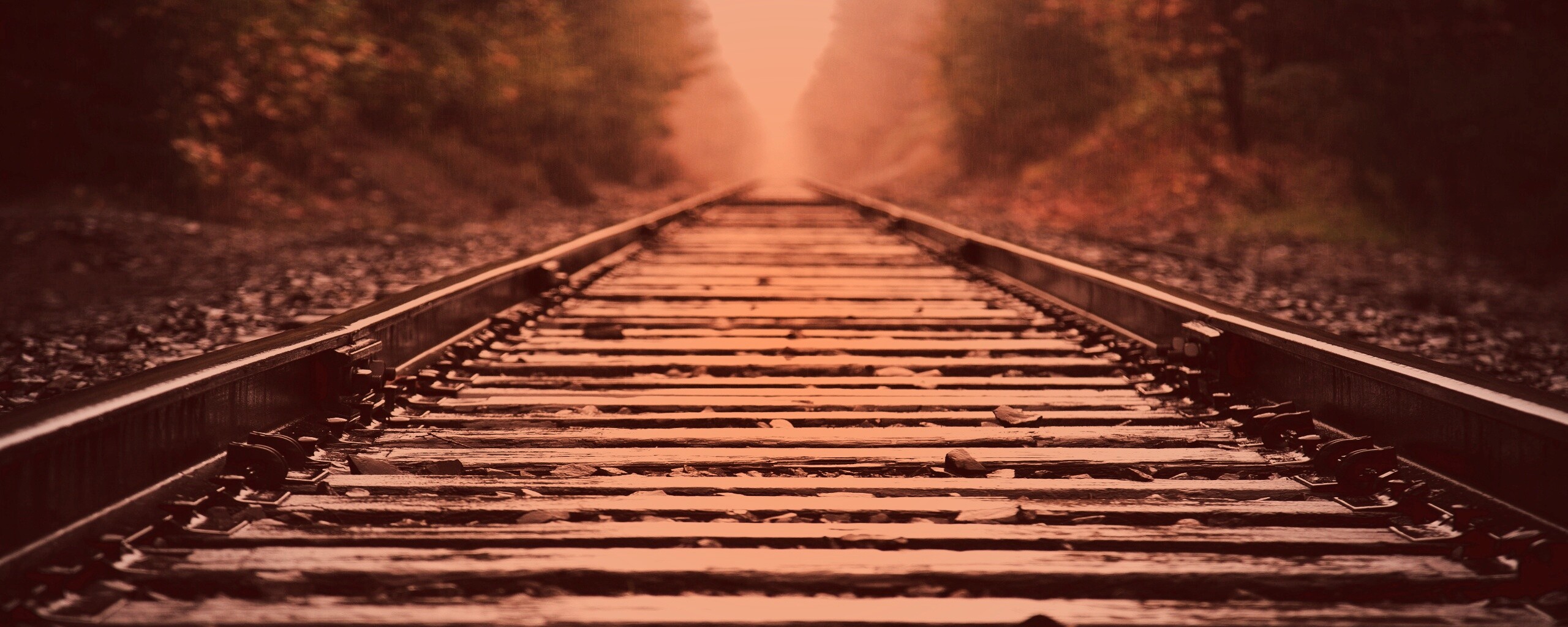 Железная дорога после дождя обои