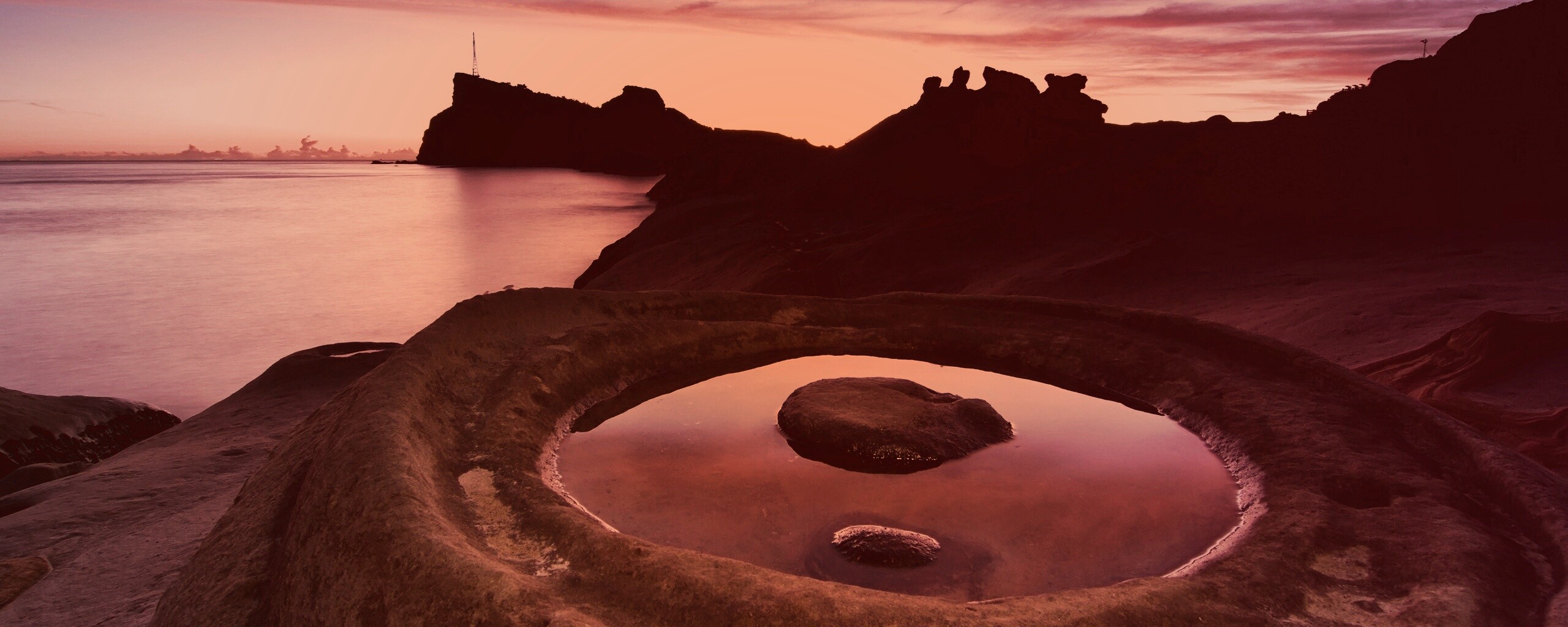 Закат на побережье обои