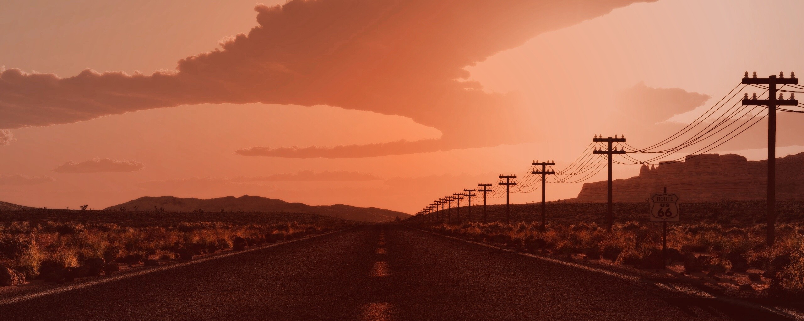 Дорога в пустыне обои