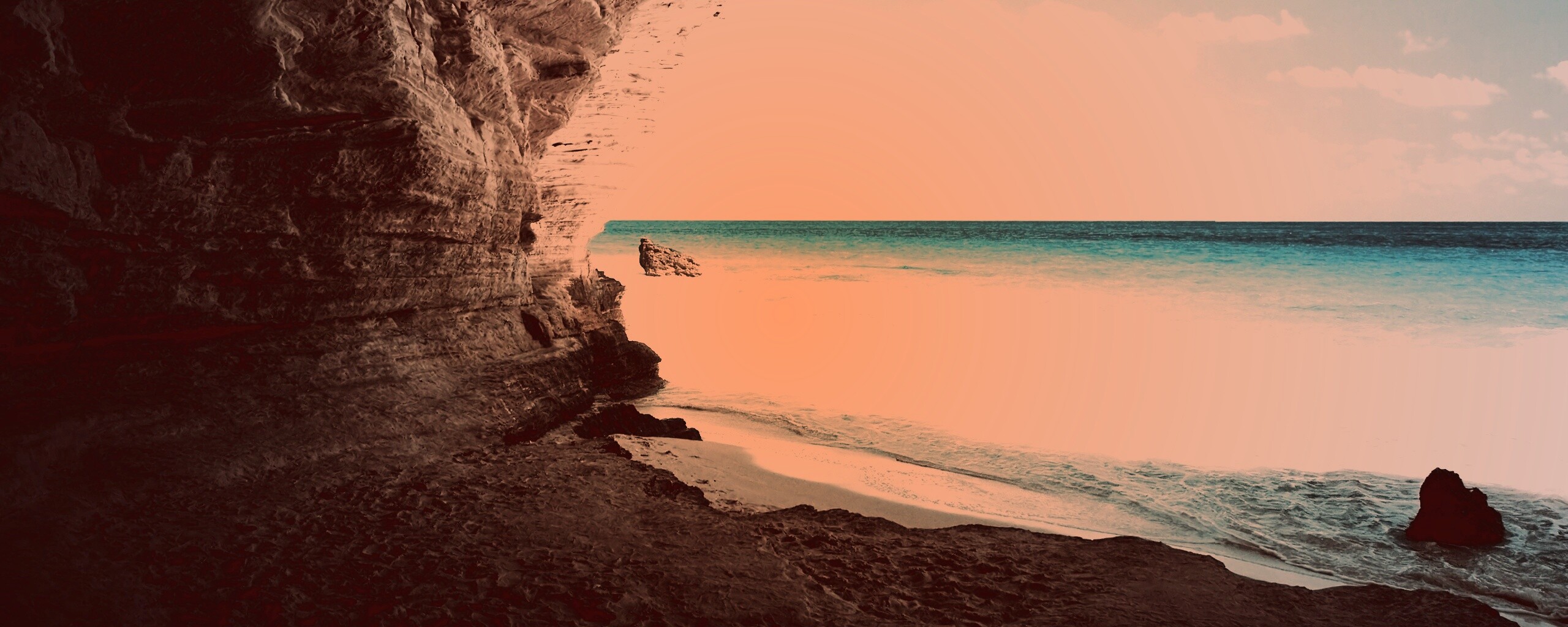 Скальный морской берег обои