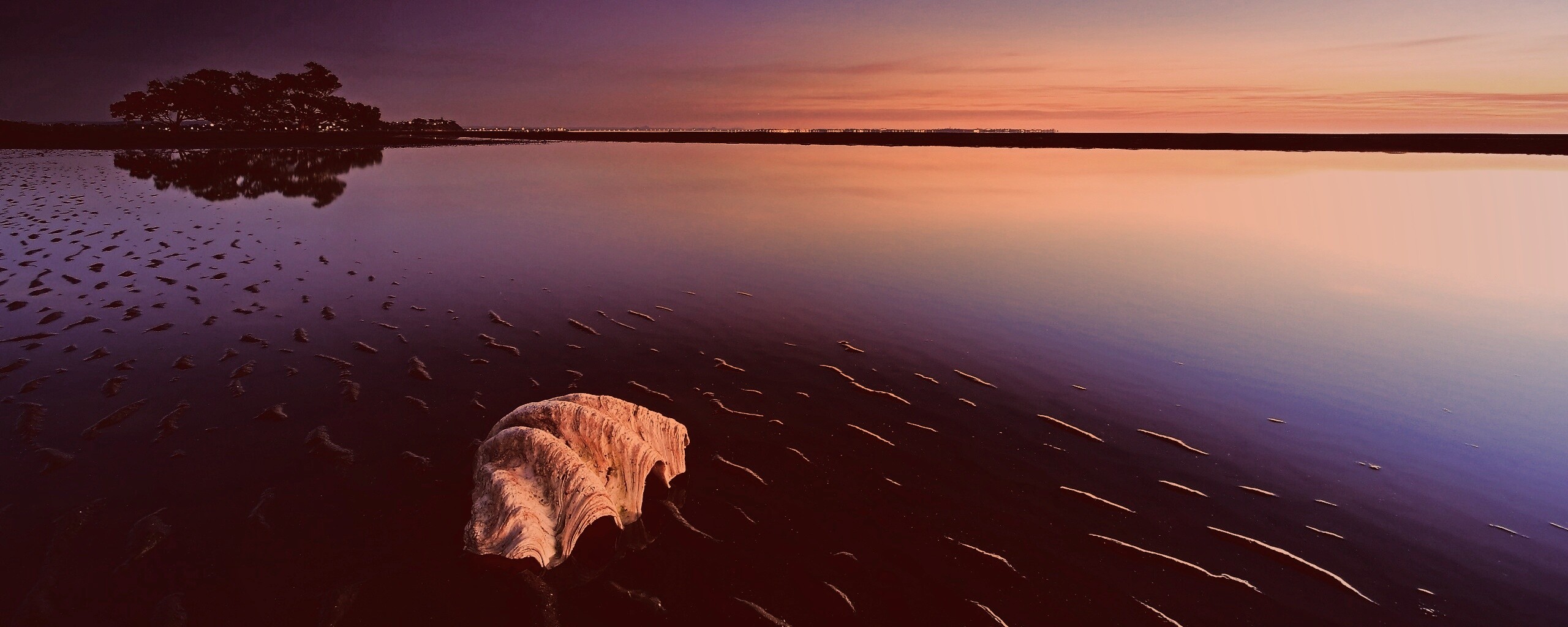 Закат на берегу моря обои