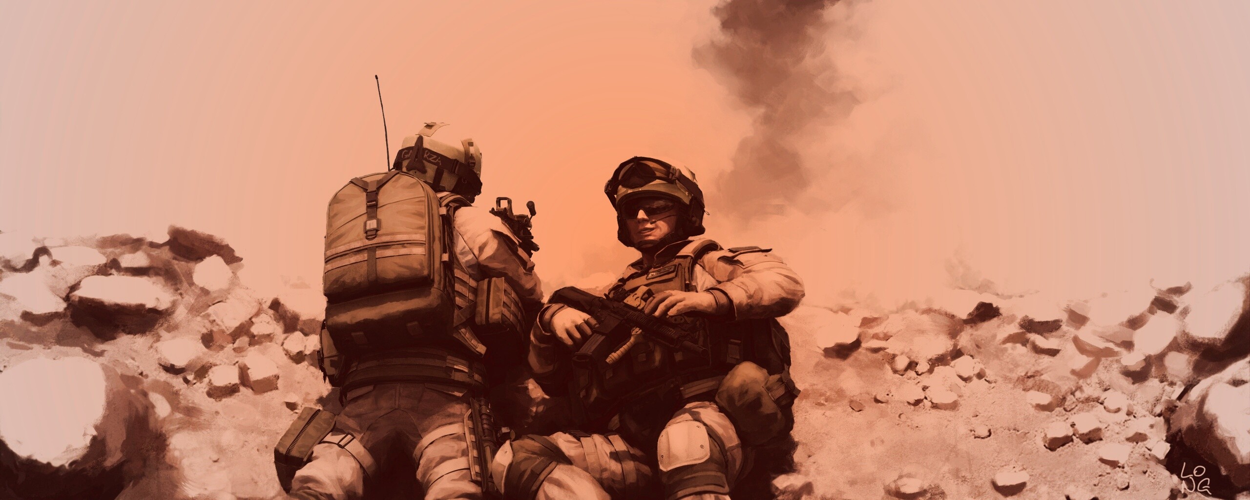 Солдаты в пустыне обои