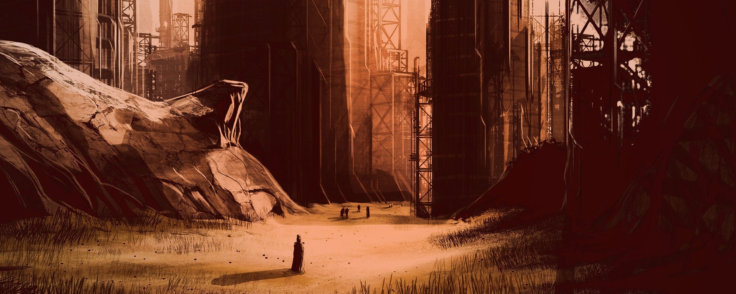 Технократический город обои