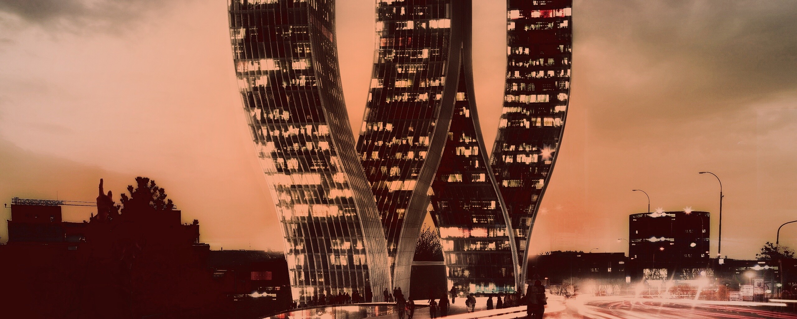 Здание в форме буквы W обои