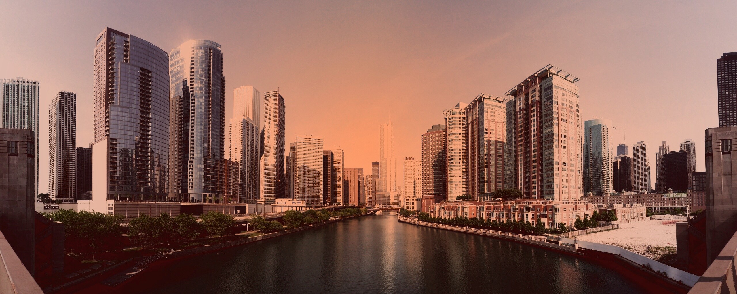 Вид на Чикаго обои