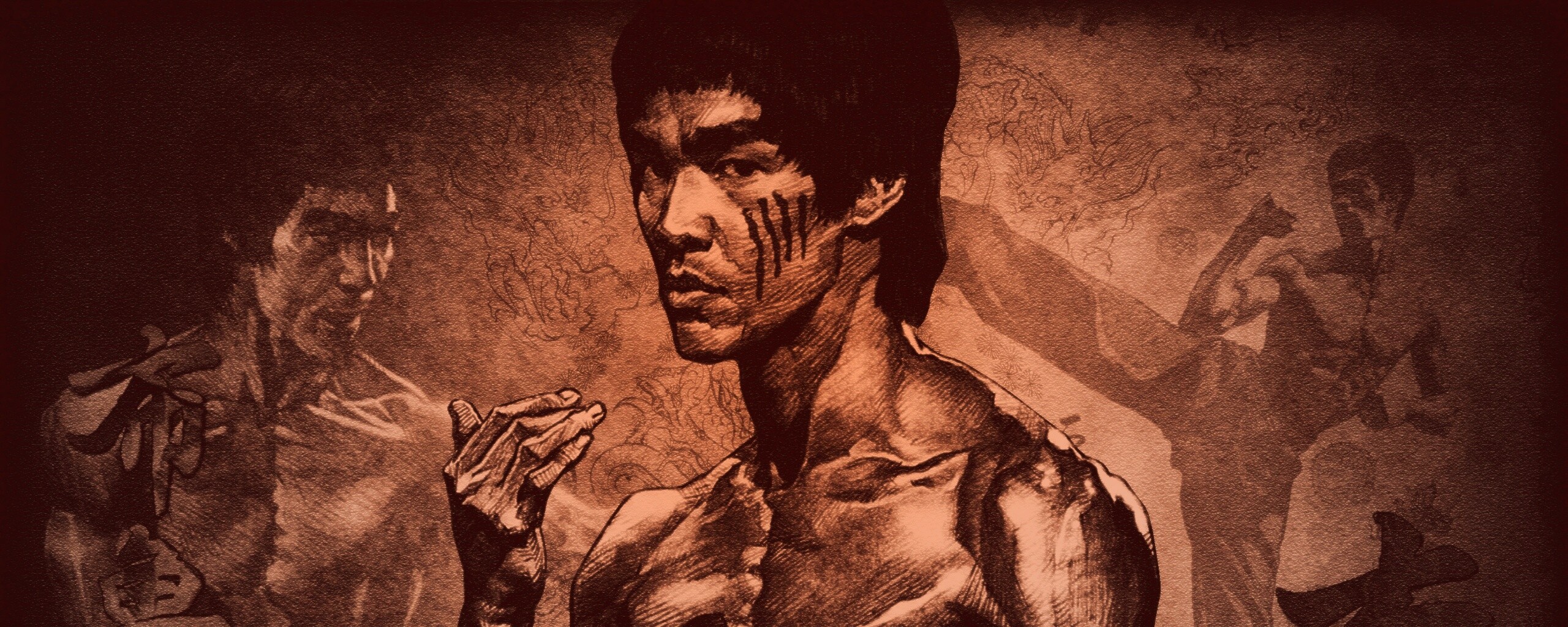 Портрет Брюса Ли обои