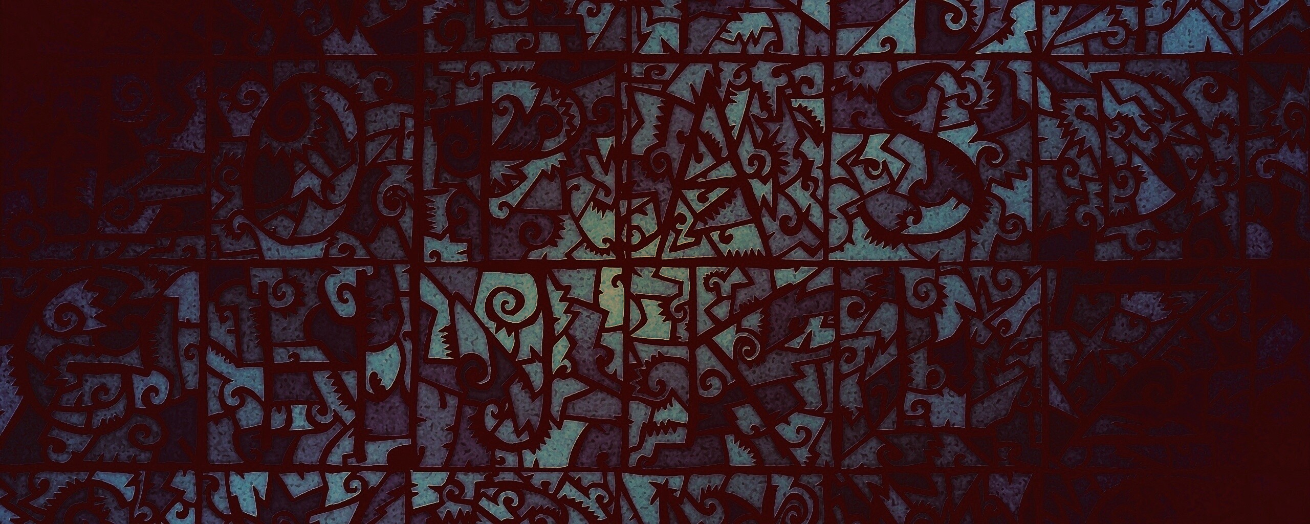 Витражные буквы обои