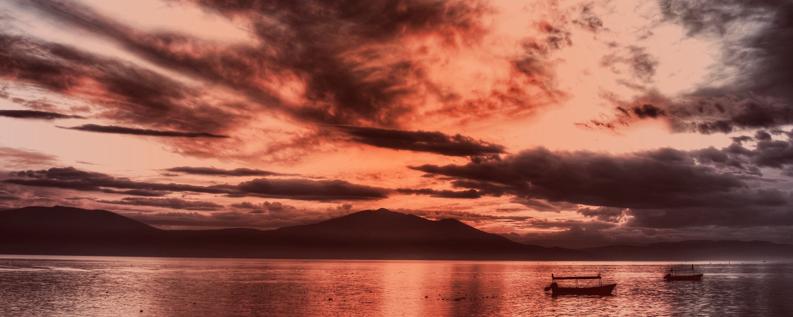 Мексика: лодки на озере обои