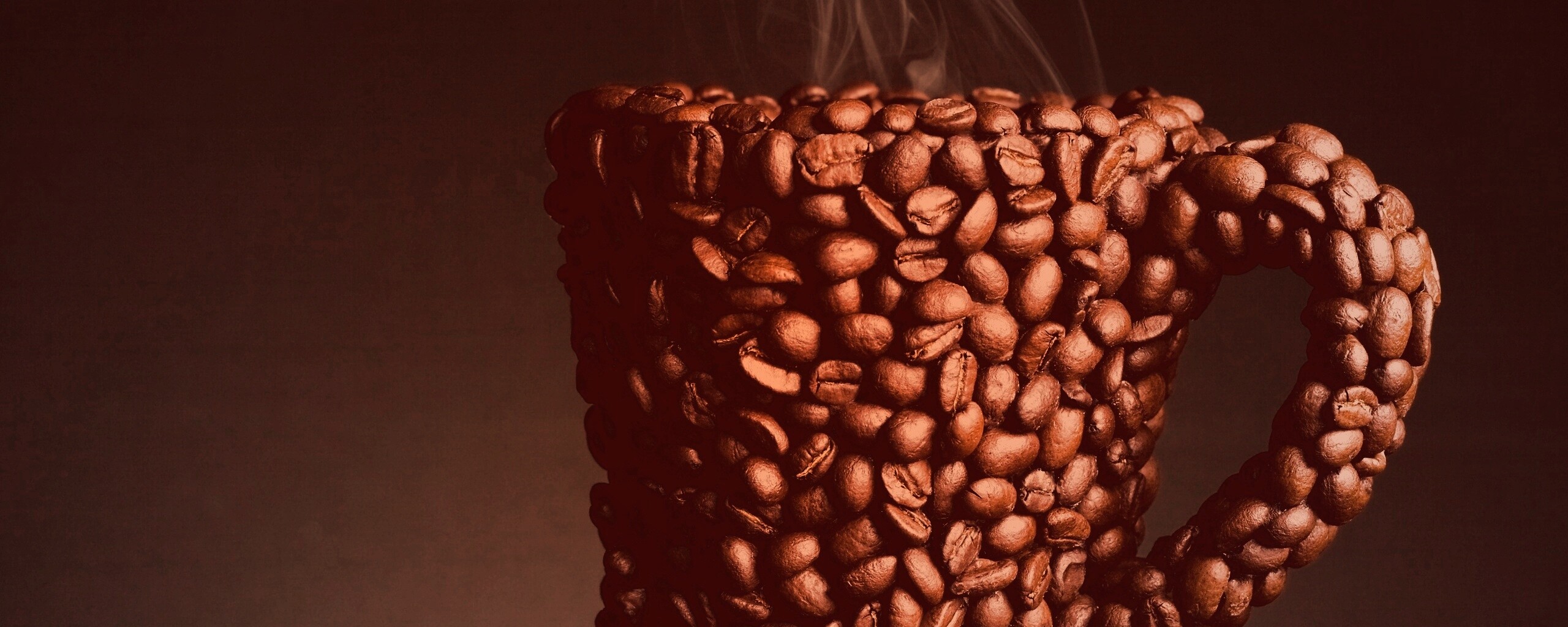 Кружка из кофейных зерен обои