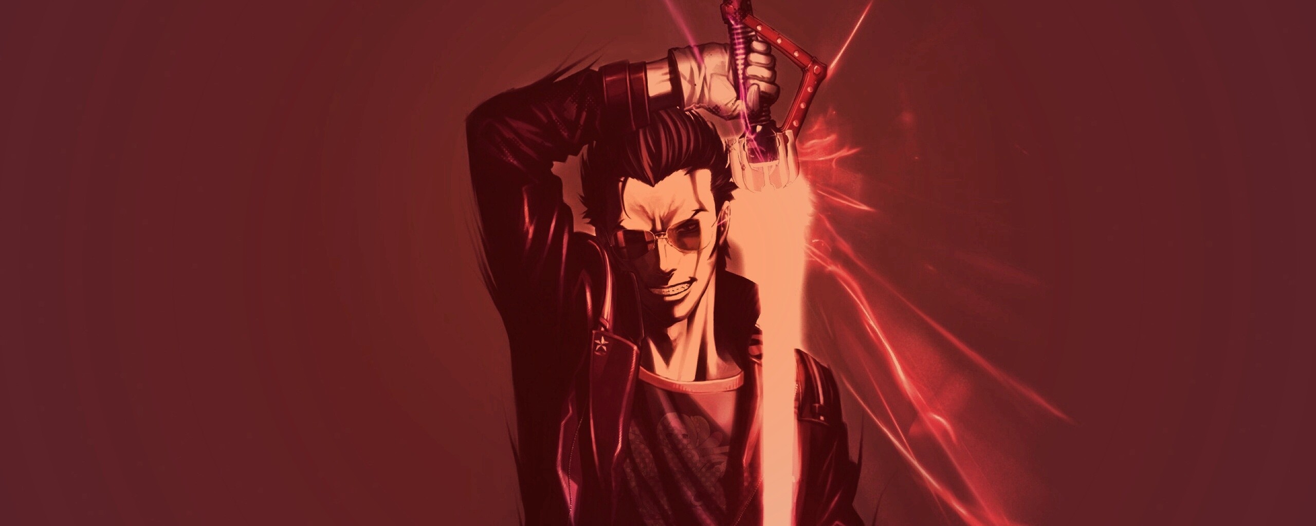 Мужик с зверским световым мечом обои