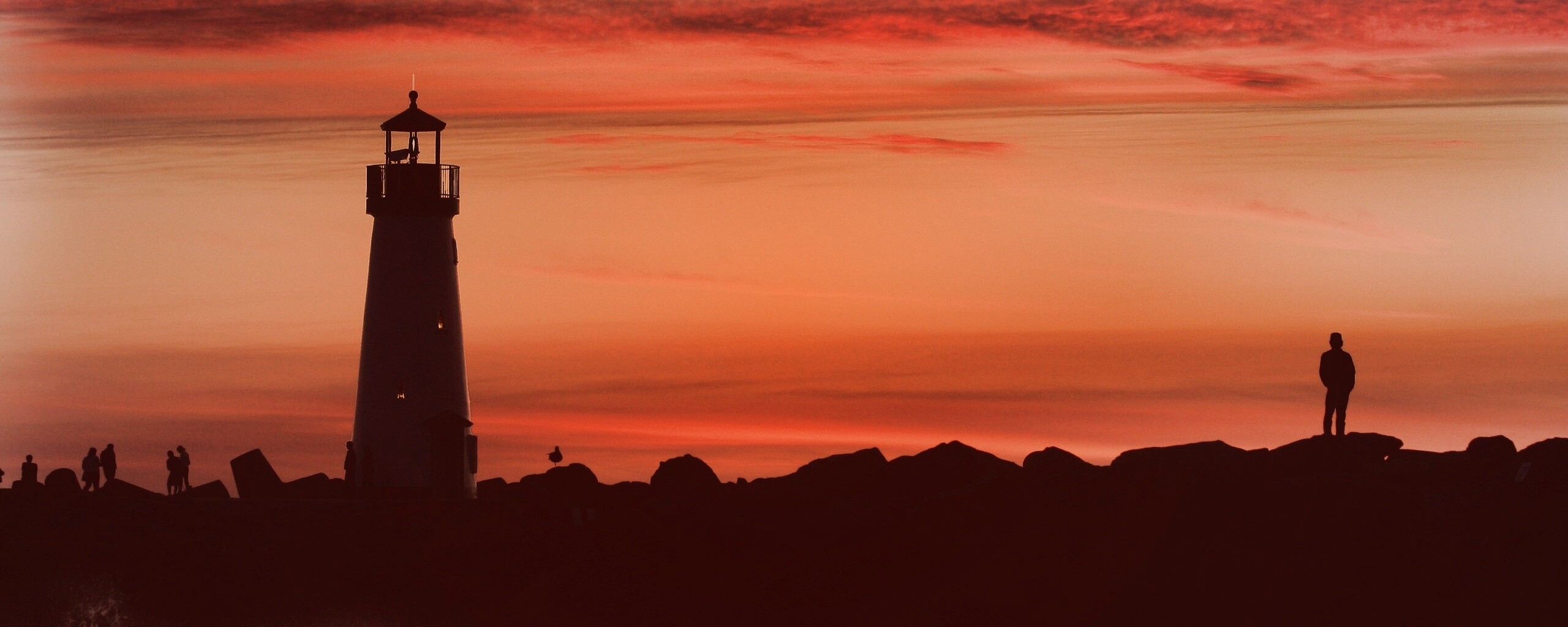 Вечерний маяк обои