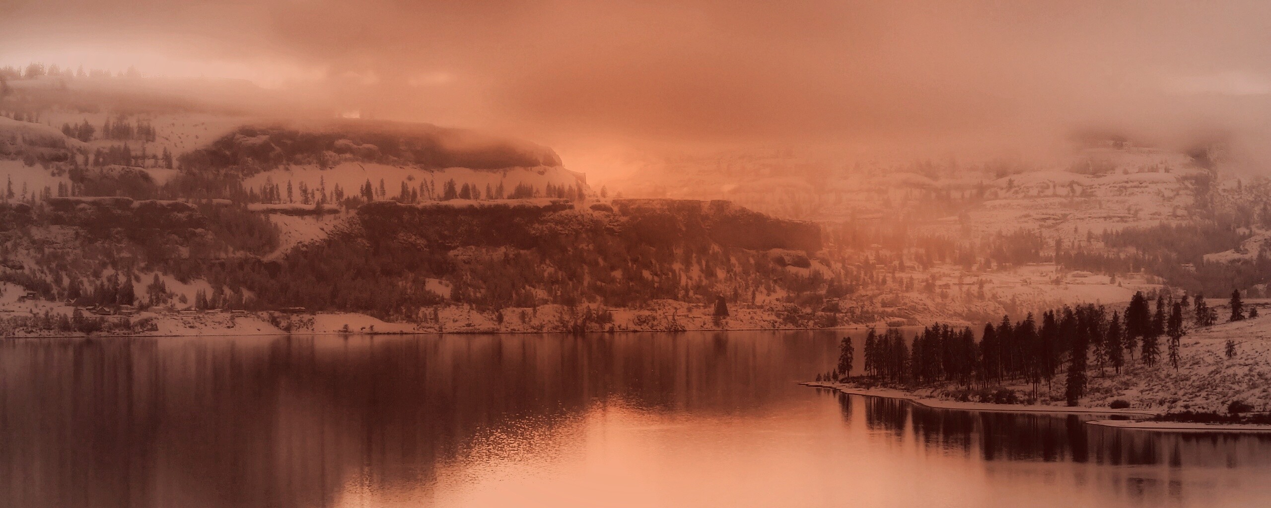 Озеро зимой обои