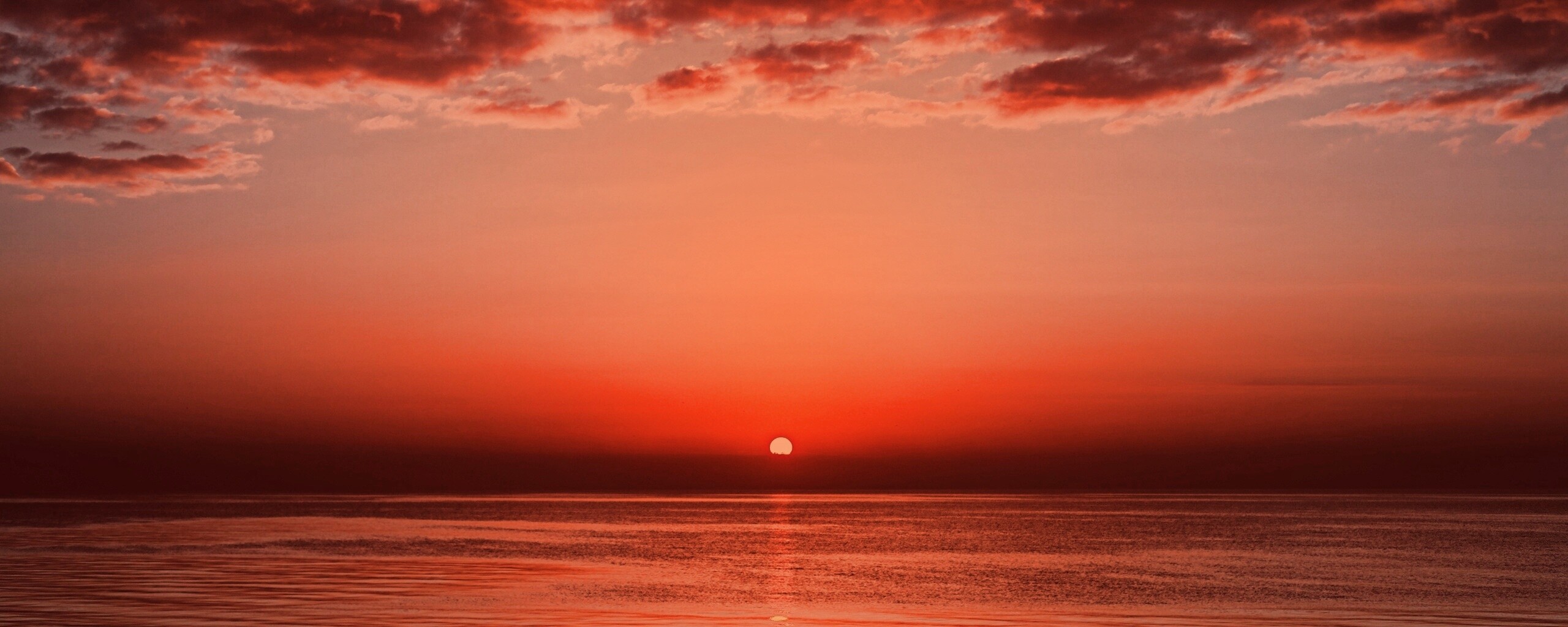 Багровый закат обои