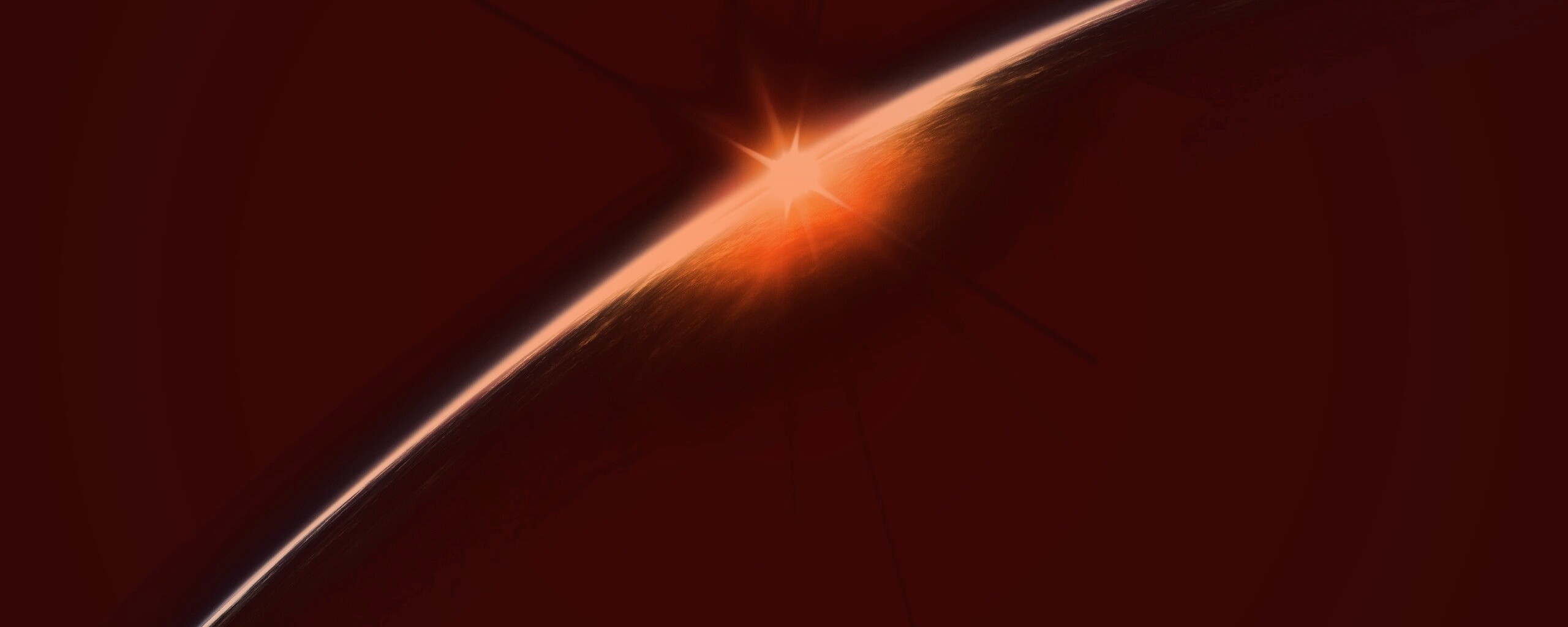 Солнце выглядывает из-за горизонта обои