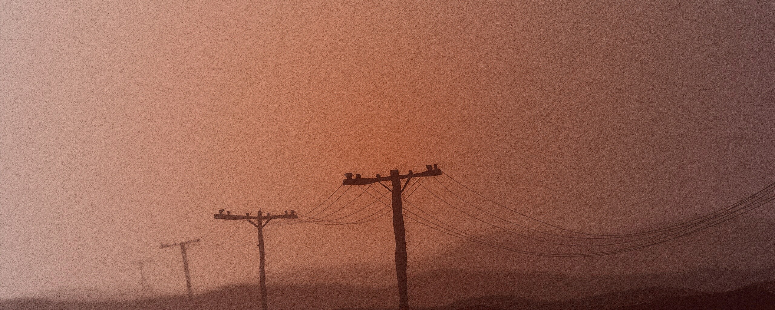 Столбы в тумане обои