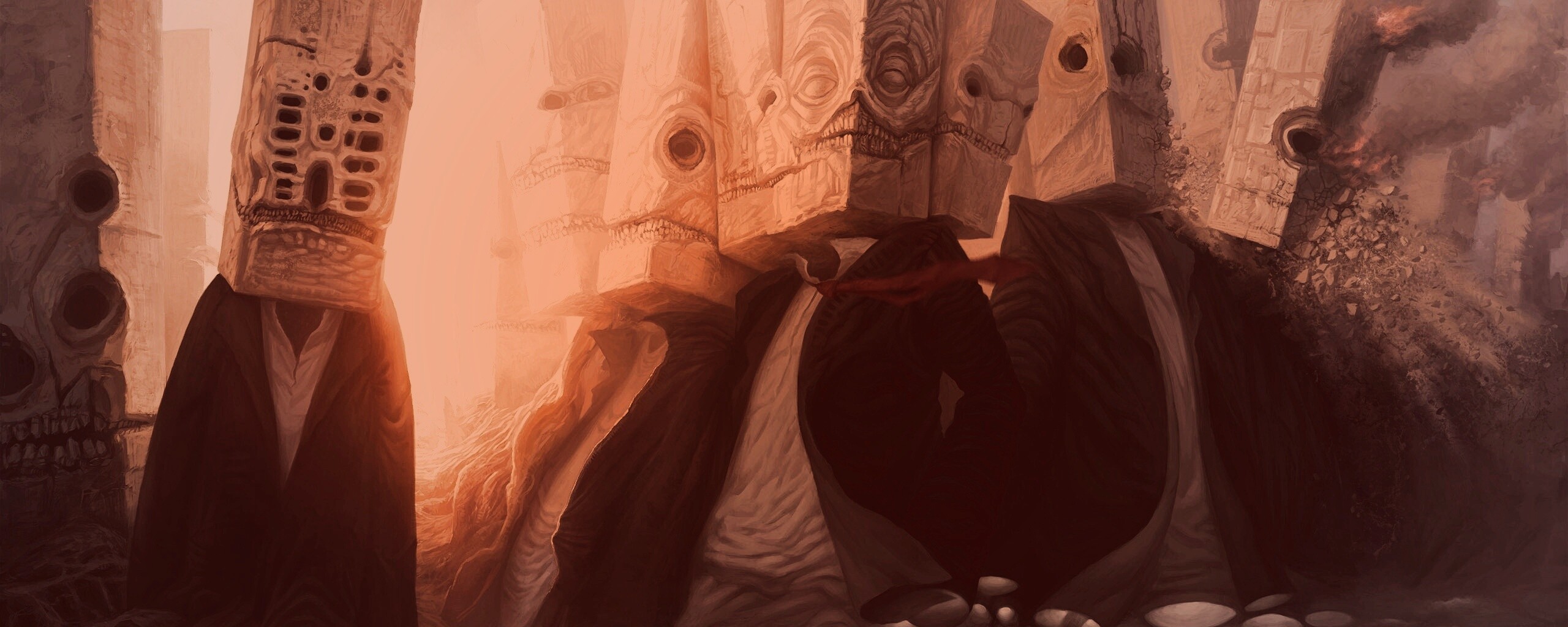 Каменные головы обои