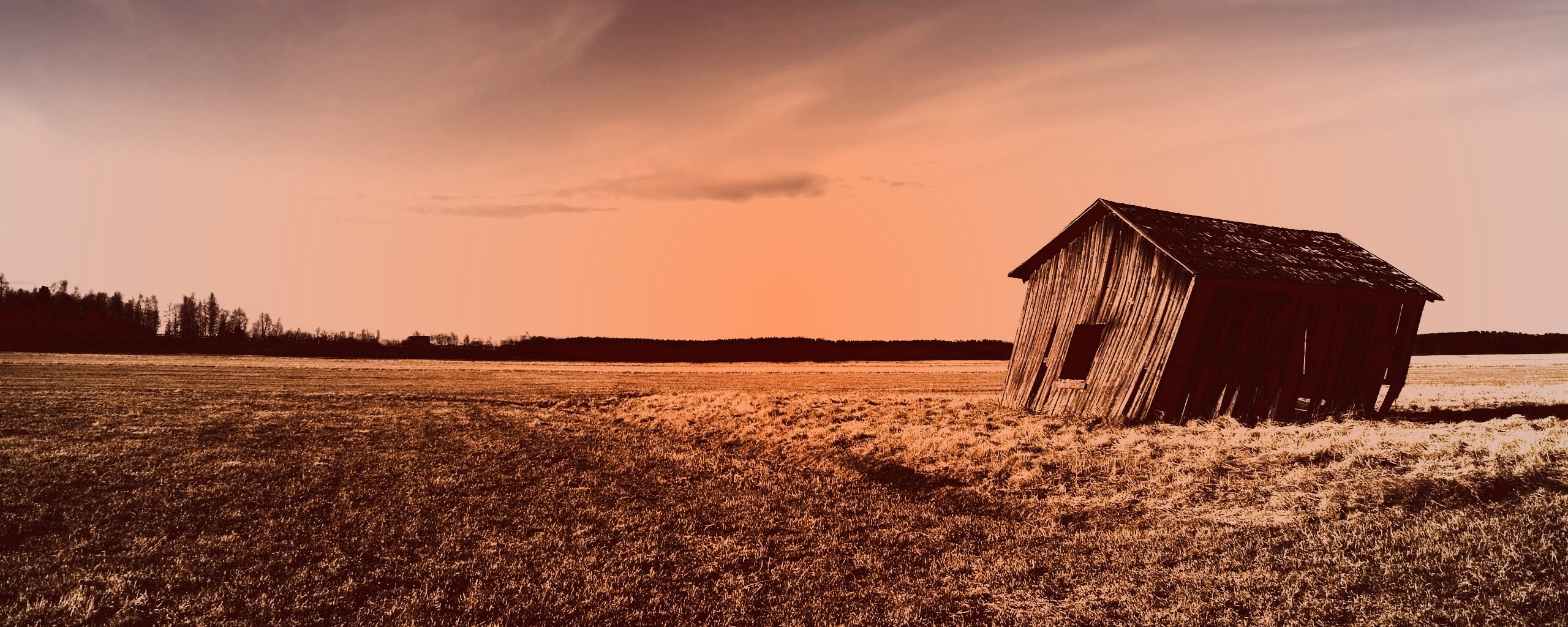 Покосившийся сарай обои