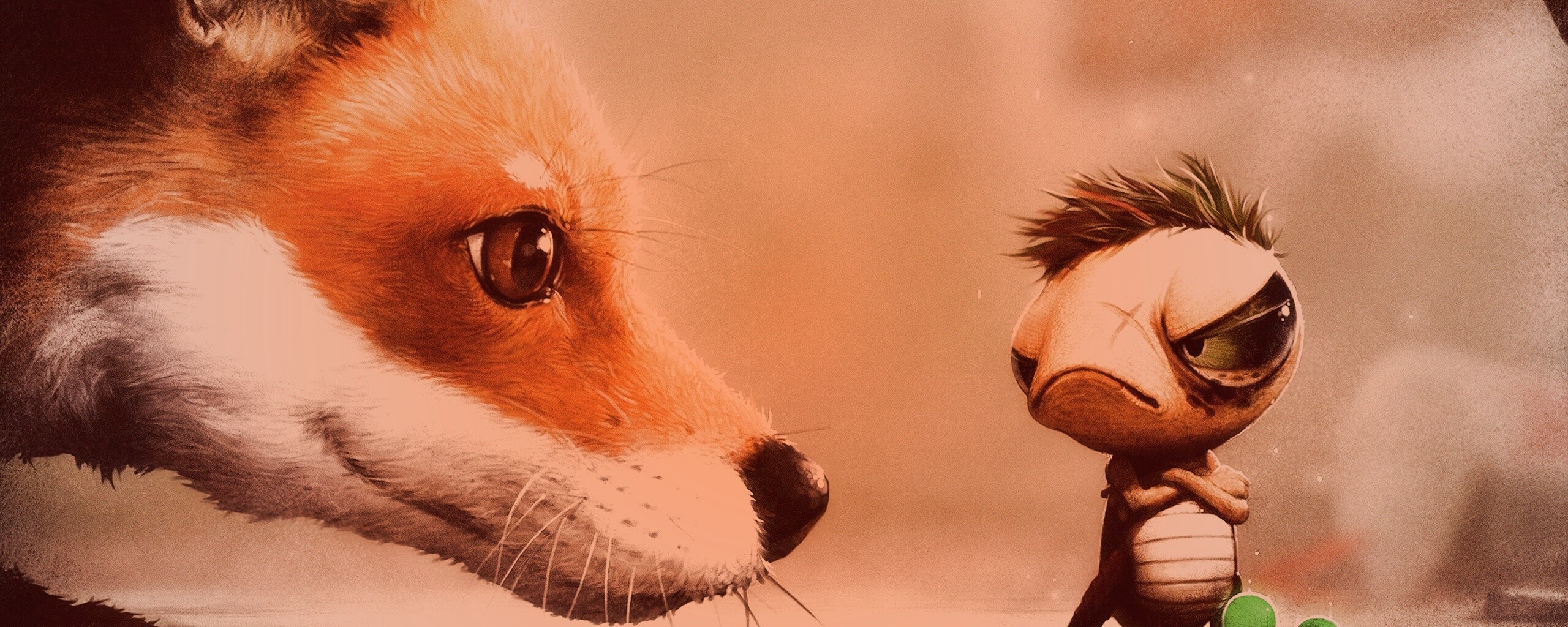 Лиса и жук обои