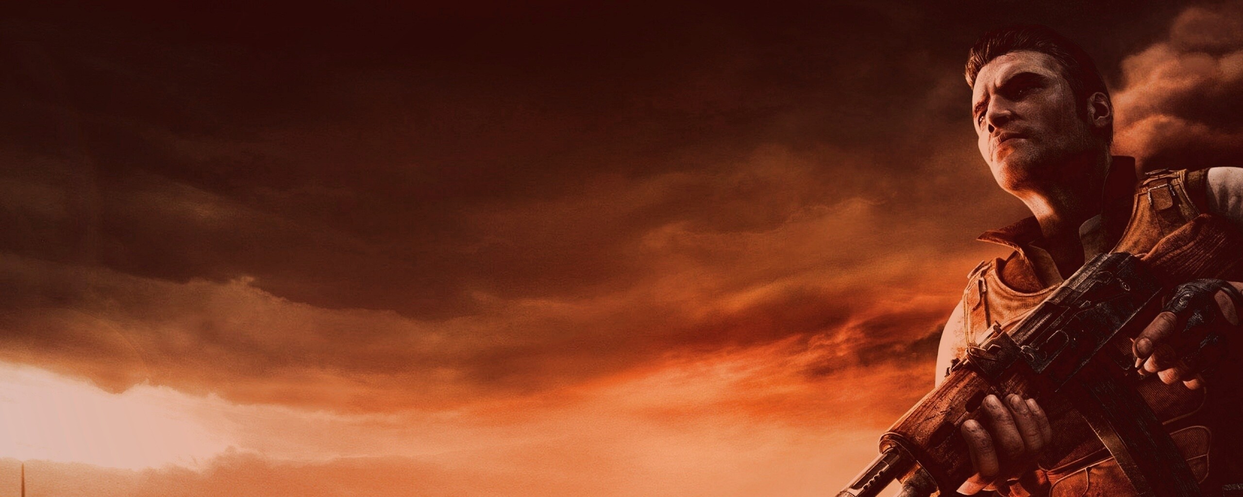 С оружием и в бронежилете обои