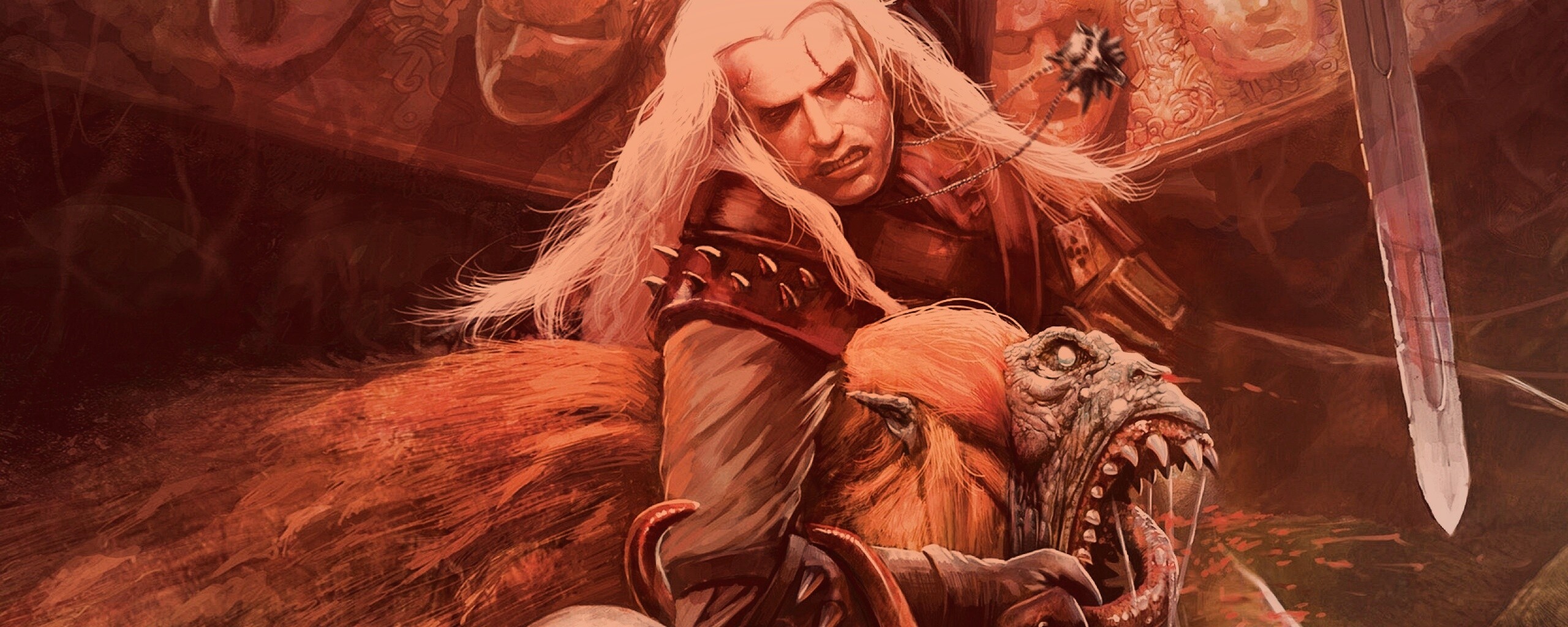 Ведьмак и монстр обои