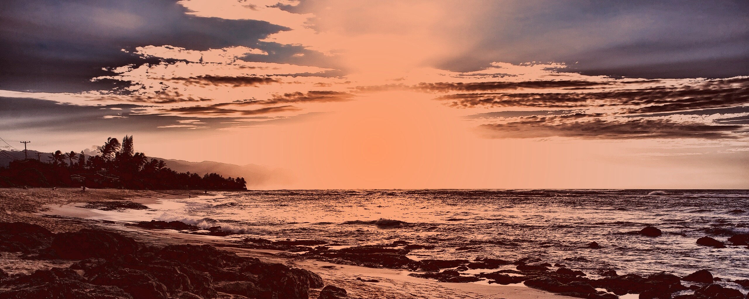 Закат на море обои